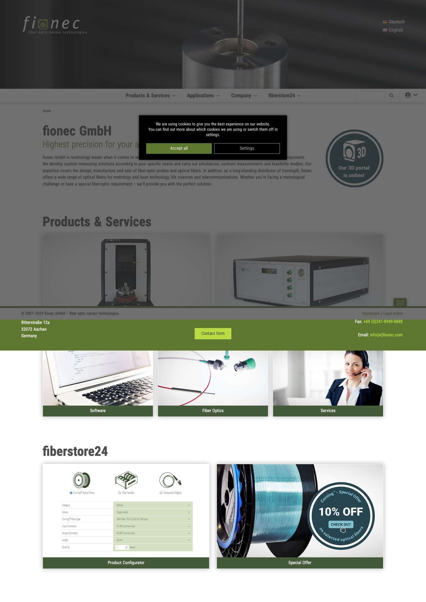 fionec fiber optics – Optical Sensor Technology - Full Screenshot