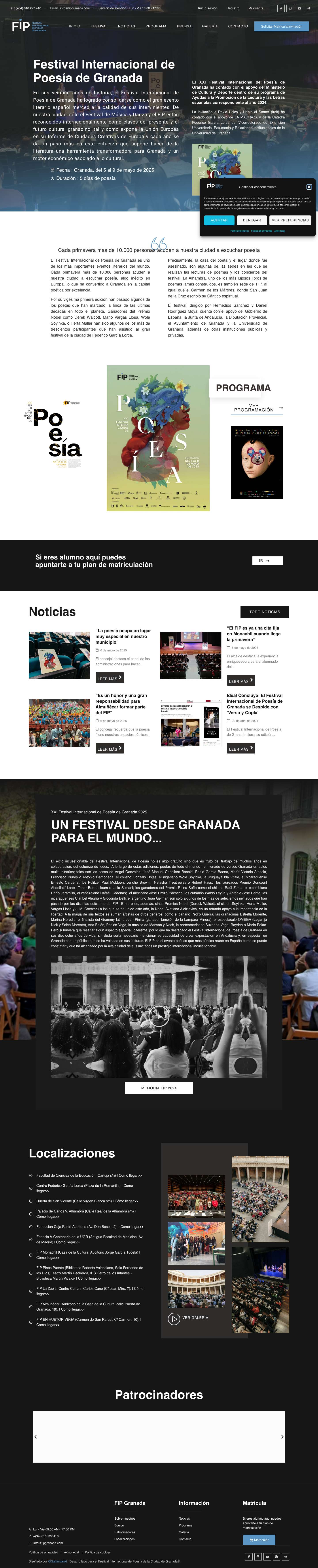 Festival Internacional de Poesía de Granada - FIP Granada - Full Screenshot