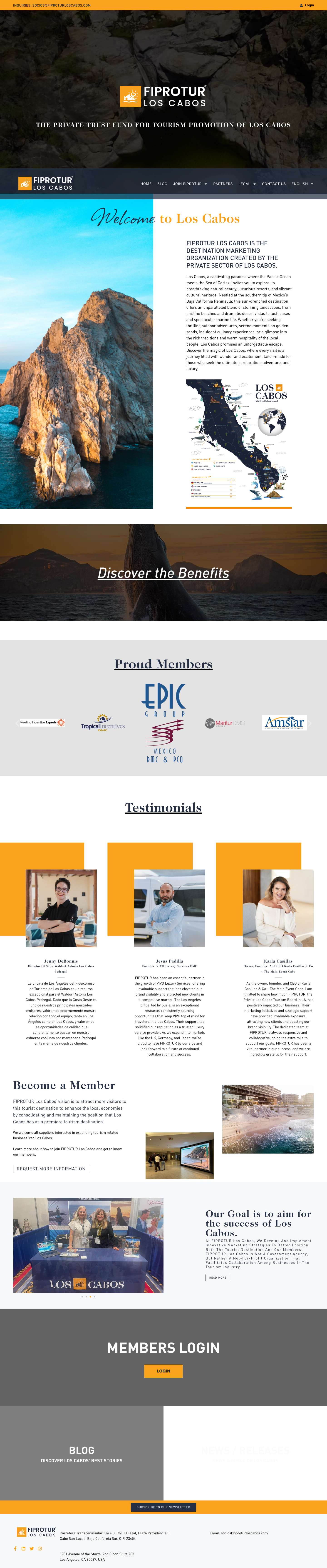 Fiprotur – The Private Trust Fund for Tourism Promotion of Los Cabos (FIPROTUR) - Full Screenshot