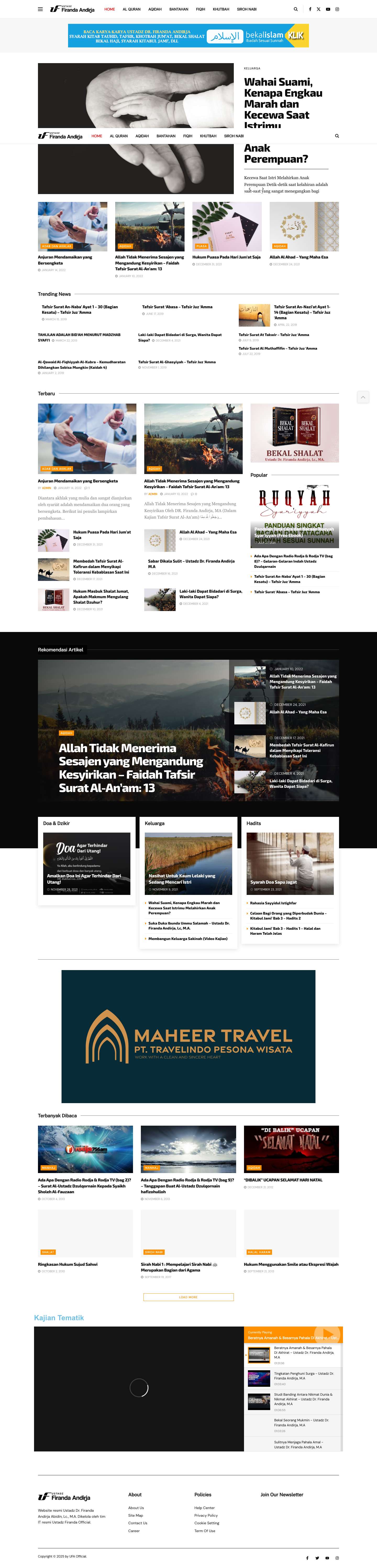 Ustadz Firanda Andirja – Menebarkan cahaya tauhid & sunnah - Full Screenshot