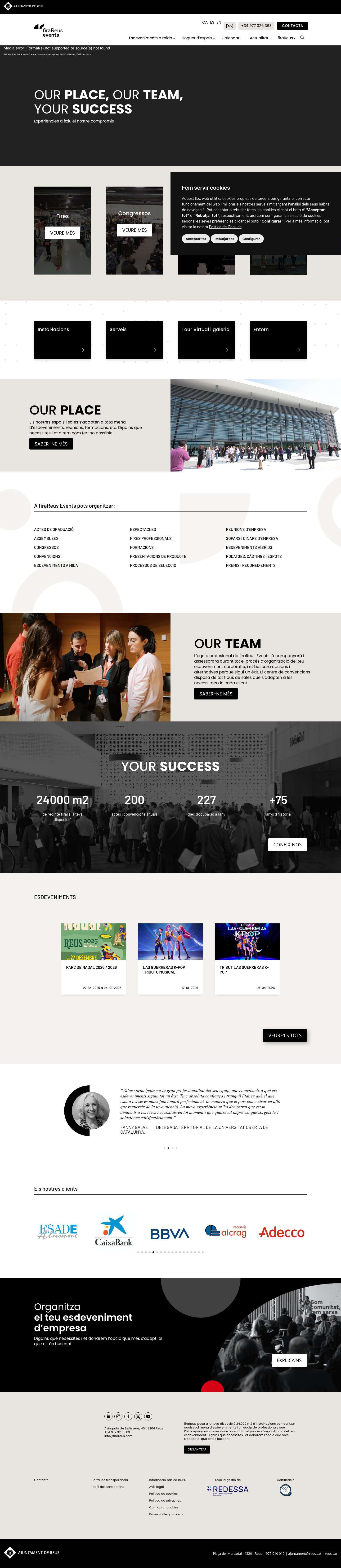 firaReus Events – Centre de Convencions, Fires y Congressos - Full Screenshot