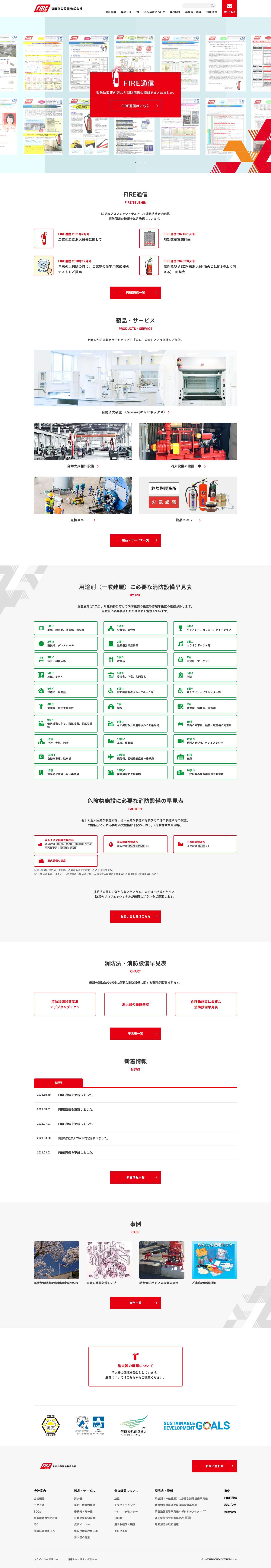 消火器・消防設備・防災設備の初田防災設備株式会社 - Full Screenshot
