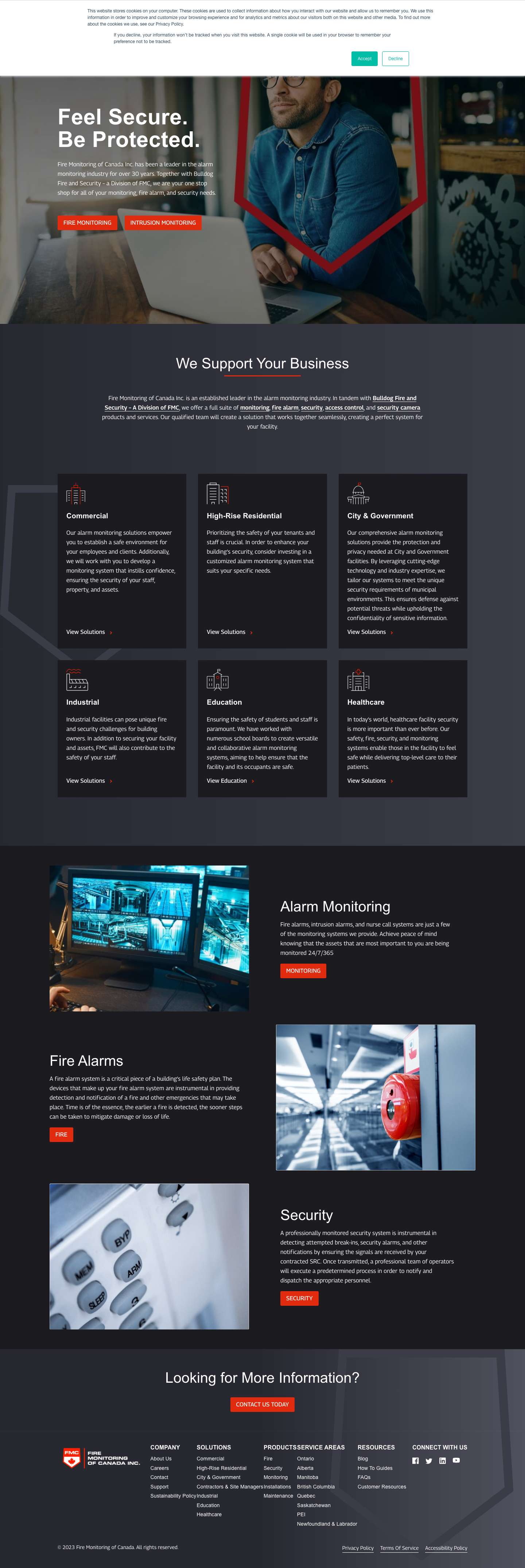 Fire Monitoring of Canada | Leaders in Alarm Monitoring - Full Screenshot