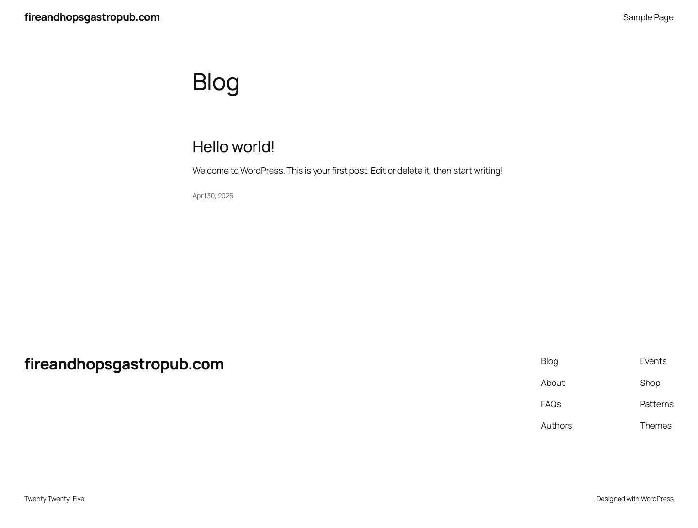 fireandhopsgastropub.com - Full Screenshot