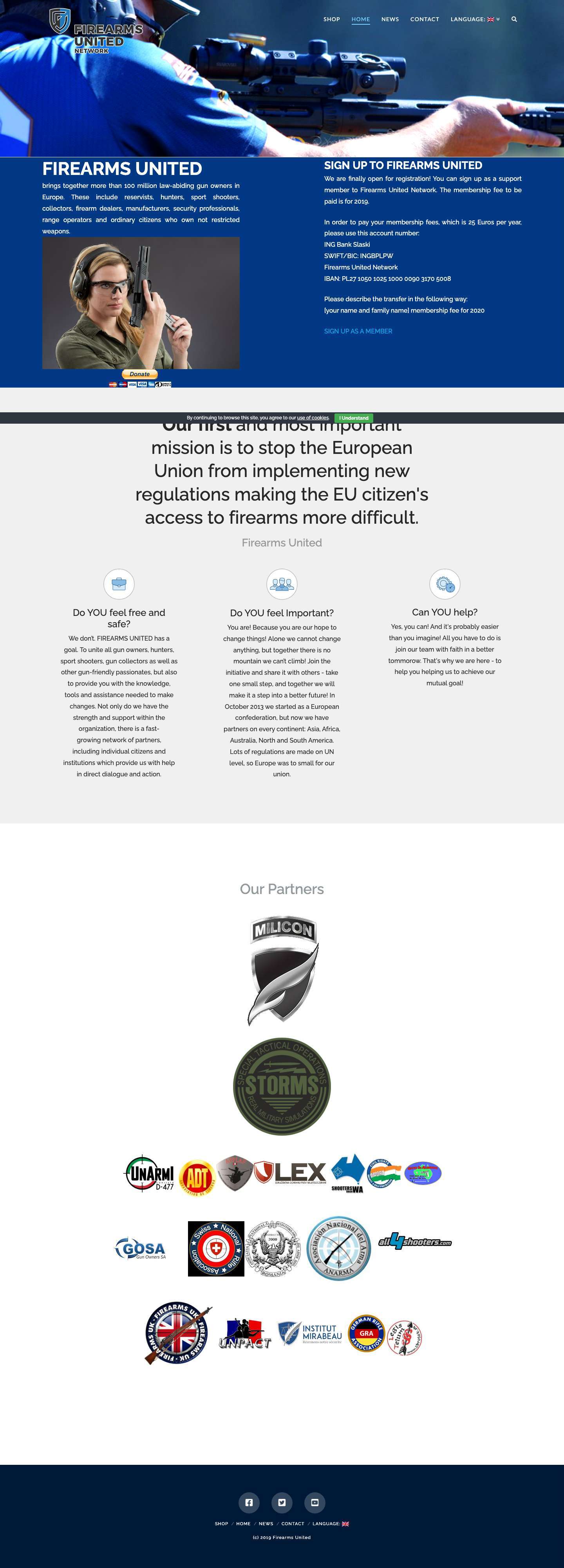 FIREARMS UNITED | Worldwide Confederation of Gun Owners - Full Screenshot