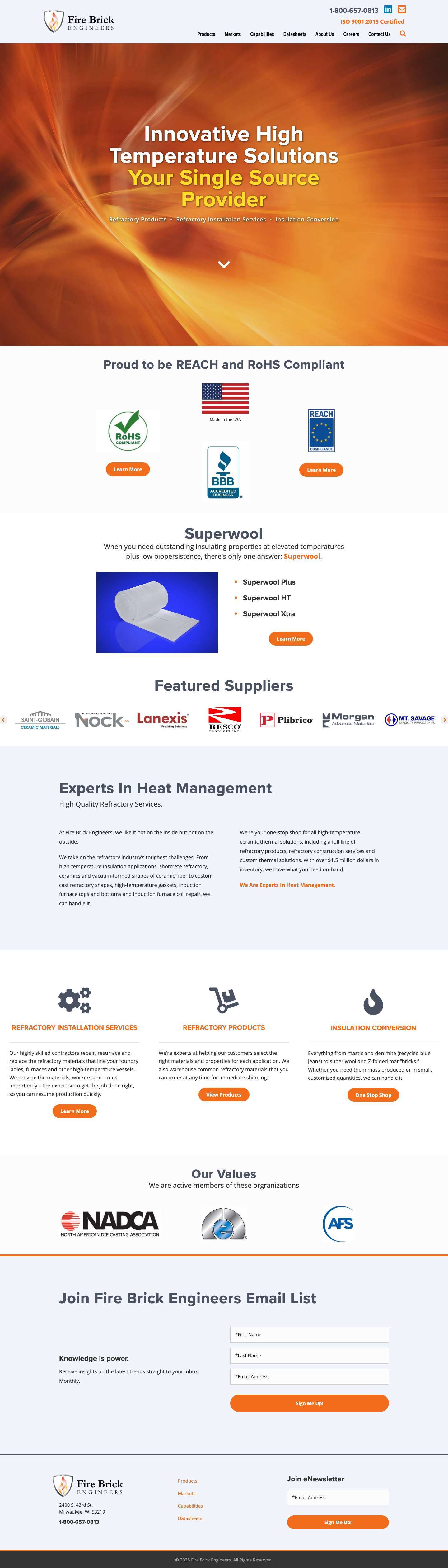 Fire Brick Refractory Services - Fire Brick Engineers - Full Screenshot