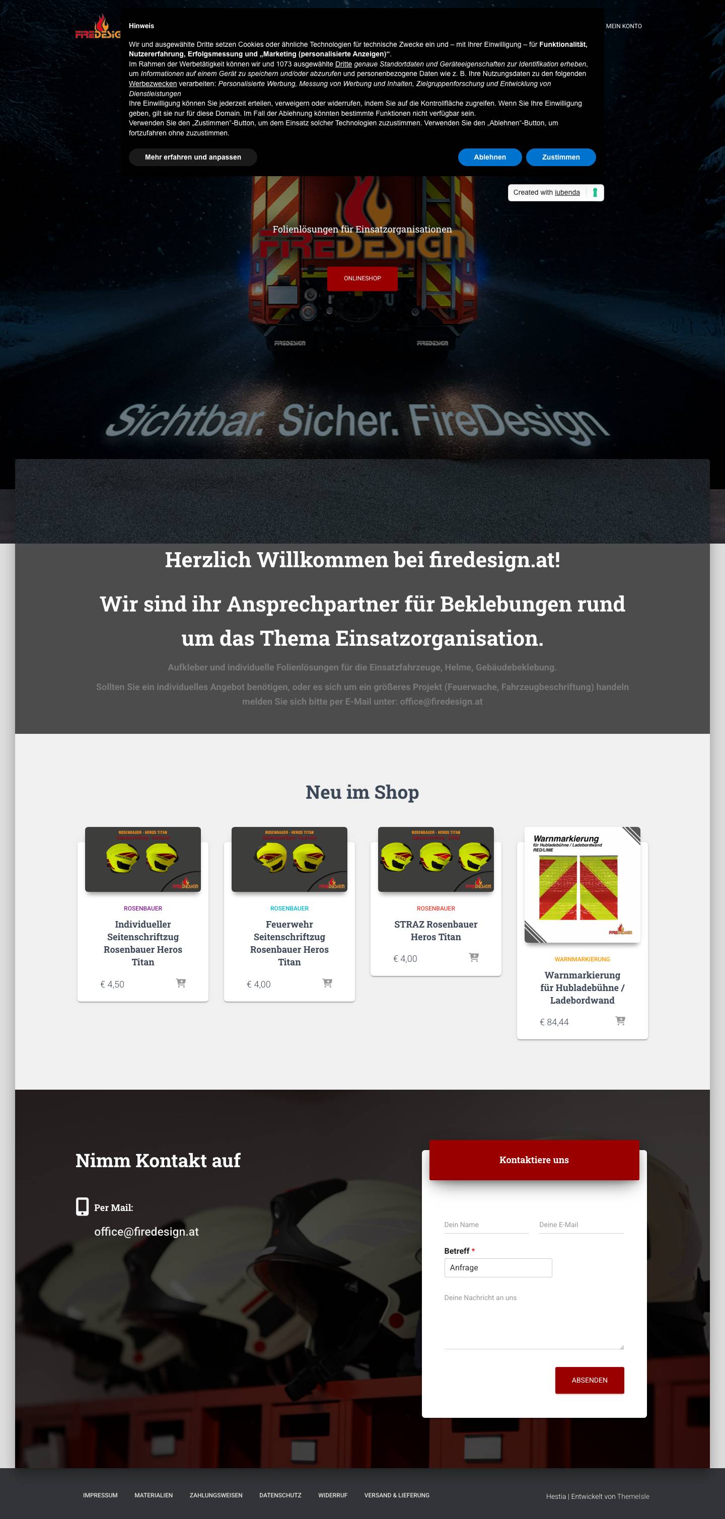 FireDesign – Folienlösungen für Einsatzorganisationen - Full Screenshot