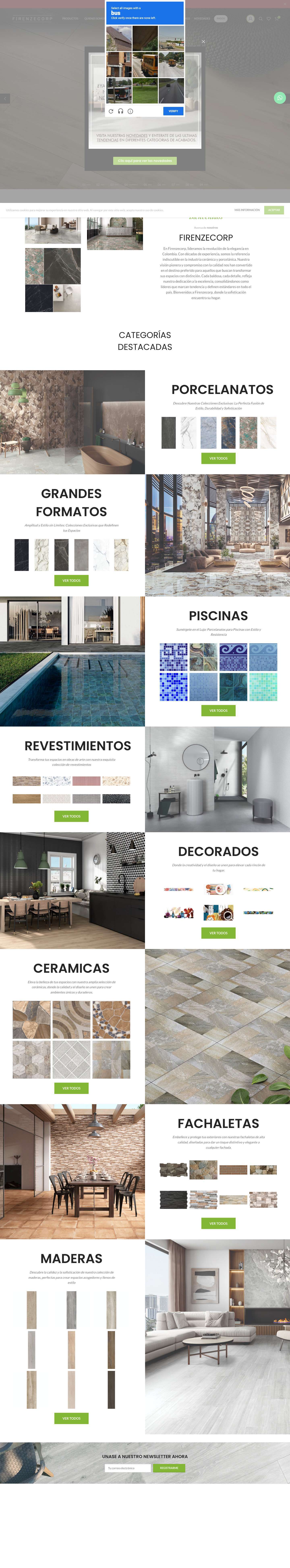 Firenzecorp - Portafolio - Firenzecorp - Ceramicas y Mosaicos - Full Screenshot