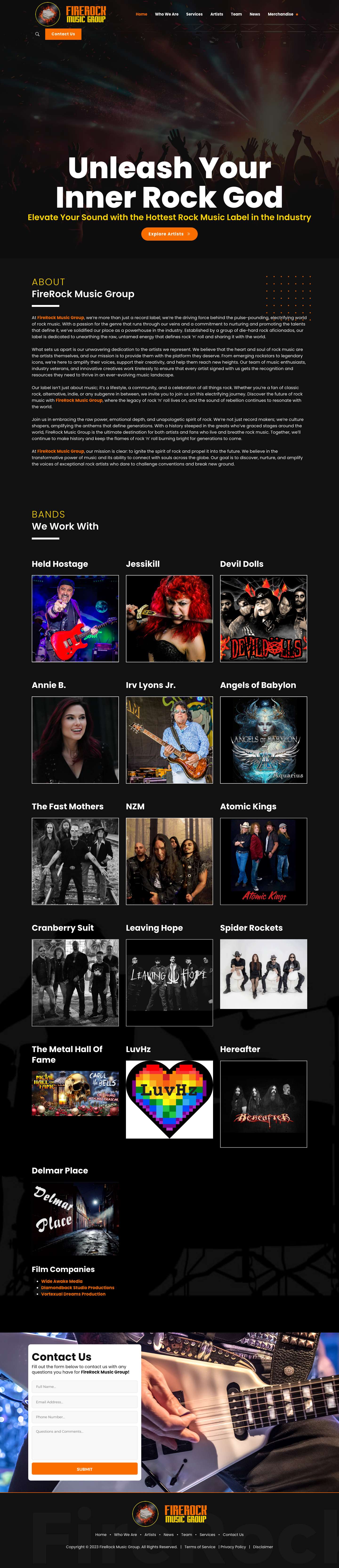 FireRock Music Group - Full Screenshot