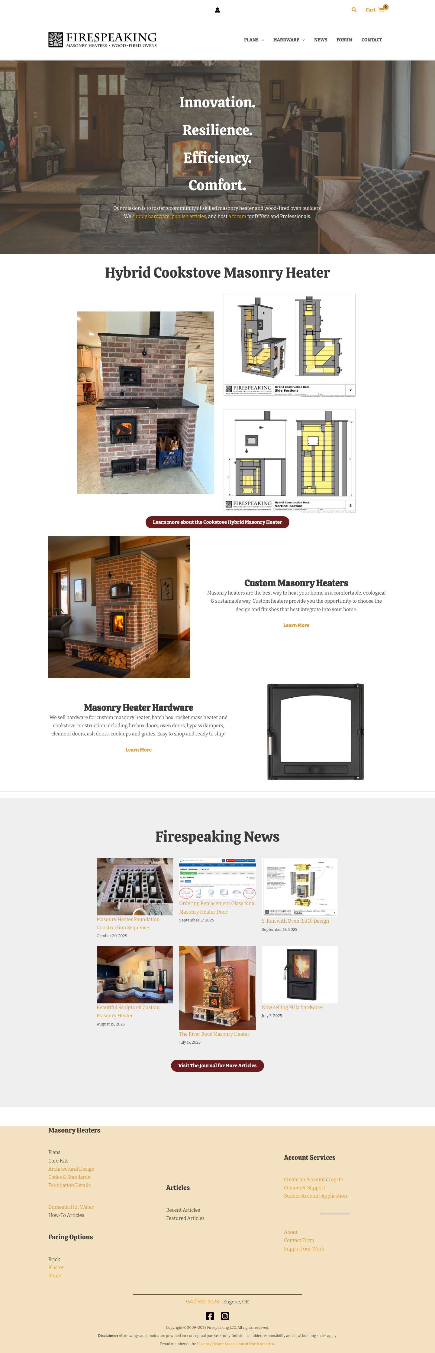 Firespeaking - Masonry Heaters and Wood-Fired Ovens - Full Screenshot