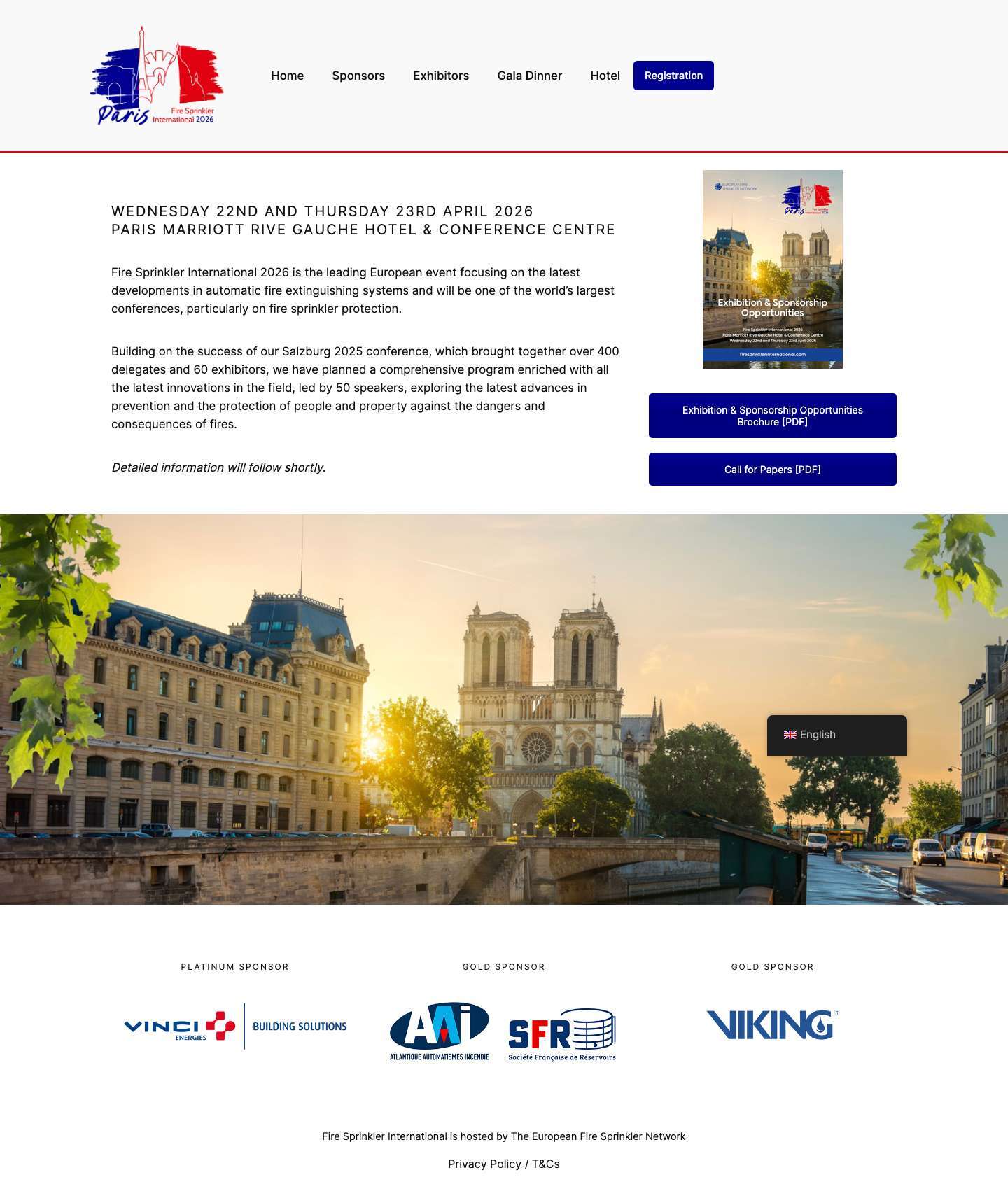 Fire Sprinkler International, Paris 2026 - Full Screenshot
