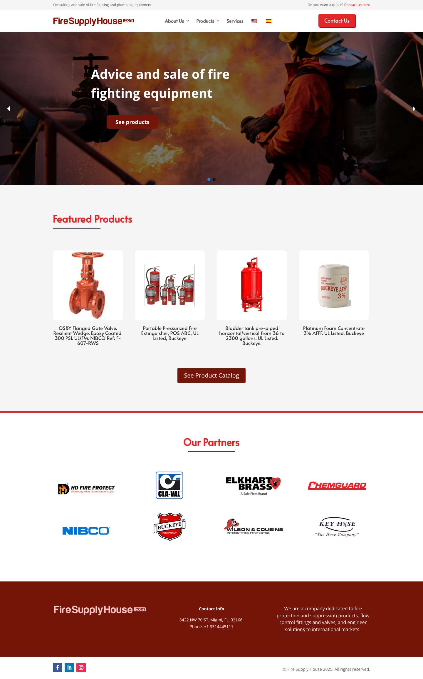 Fire Supply House | Fire fighting and plumbing equipment - Full Screenshot