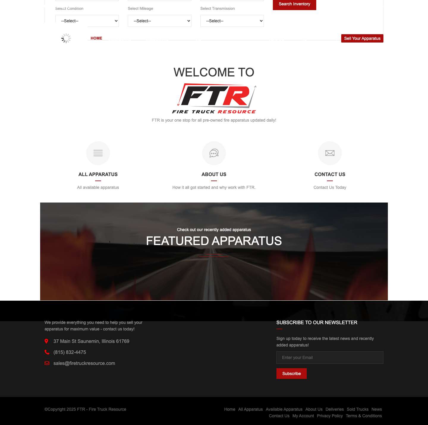 FTR – Fire Truck Resource – One Stop Shop for Pre-Owned Fire Apparatus - Full Screenshot