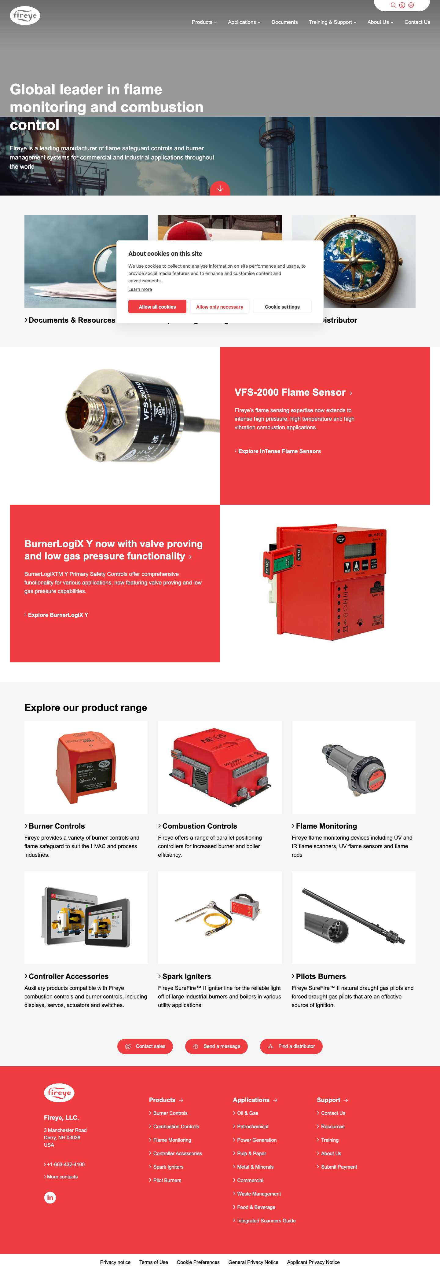 Fireye - Flame Safeguard and Combustion Controls - Full Screenshot