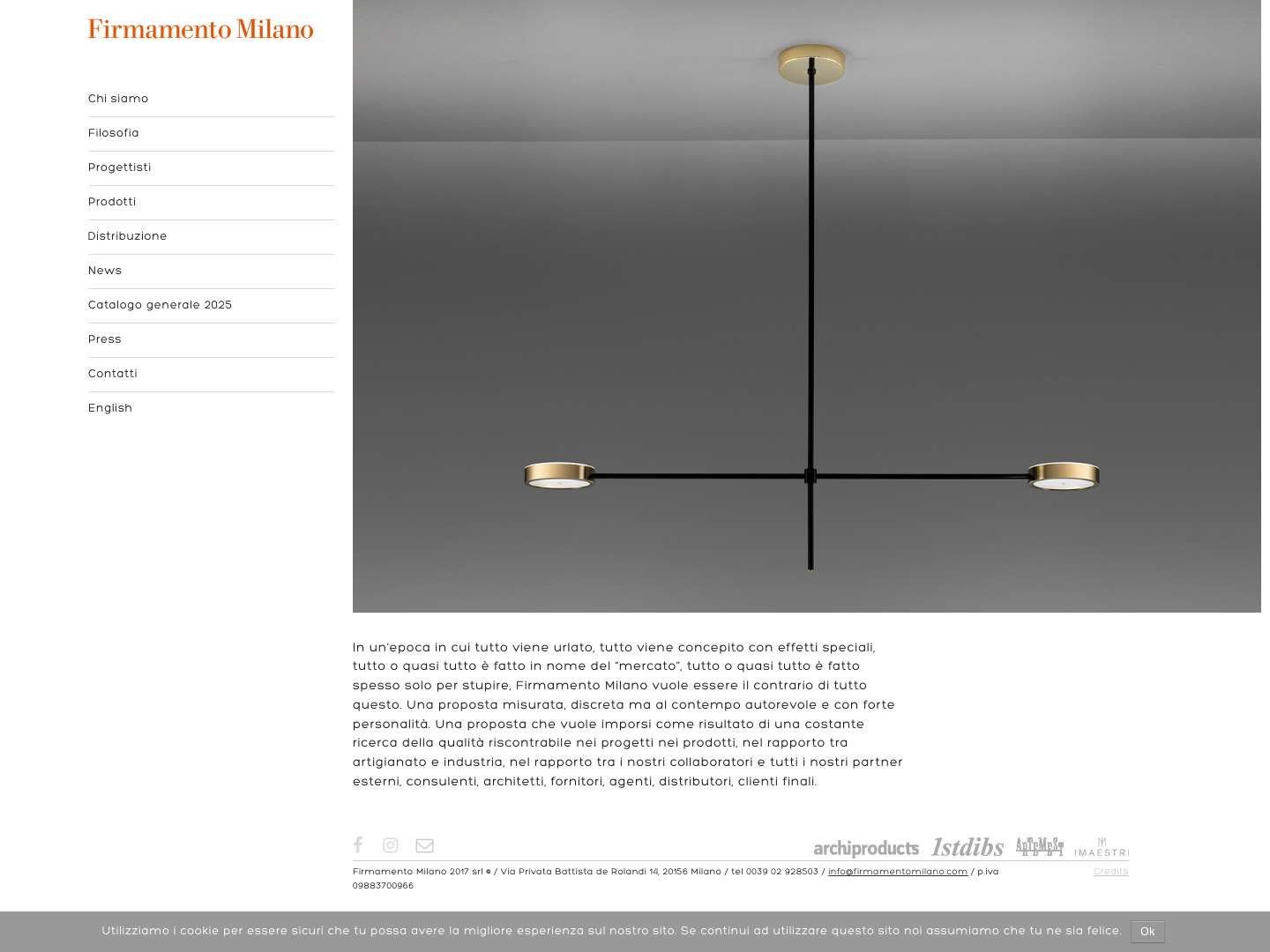 Firmamento Milano – Lampade di design - Full Screenshot
