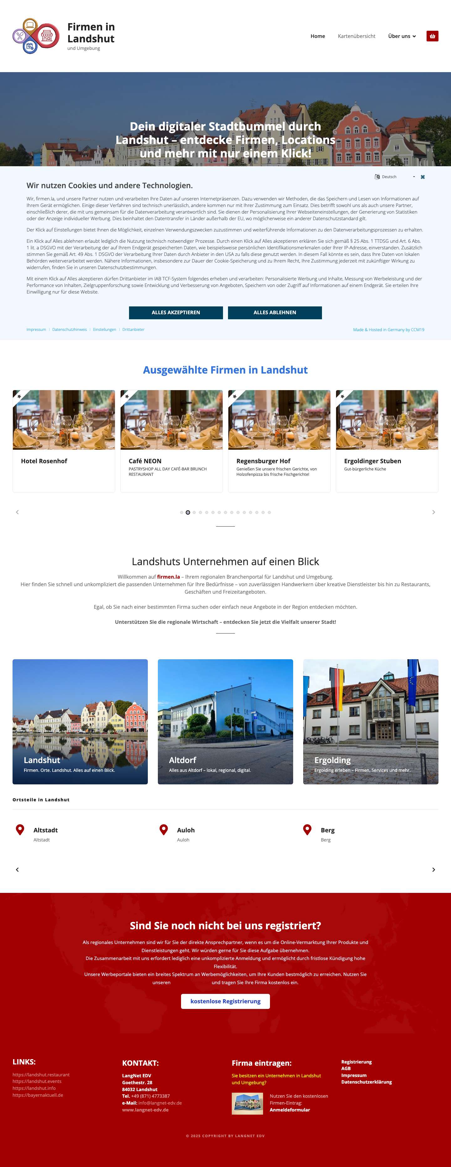 Home - Firmen in Landshut - Full Screenshot