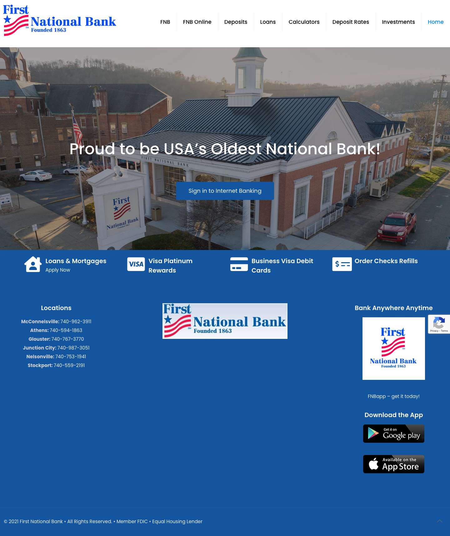 First National Bank of McConnelsville – Serving Southeastern Ohio Since 1863 - Full Screenshot