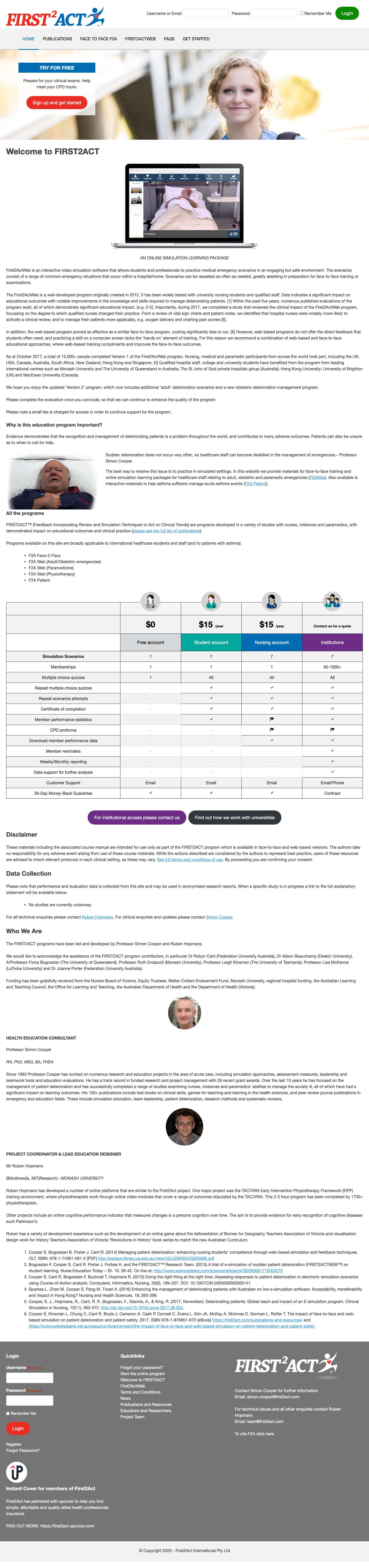 First2Act – FIRST2ACTweb –  Managing Patient Deterioration - Full Screenshot