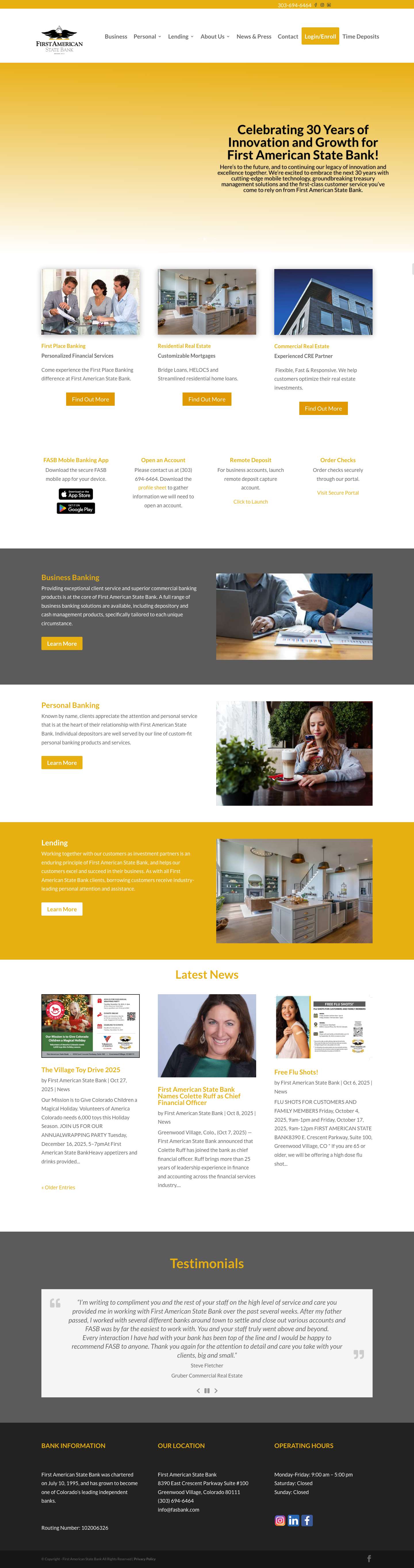 First American State Bank - Full Screenshot