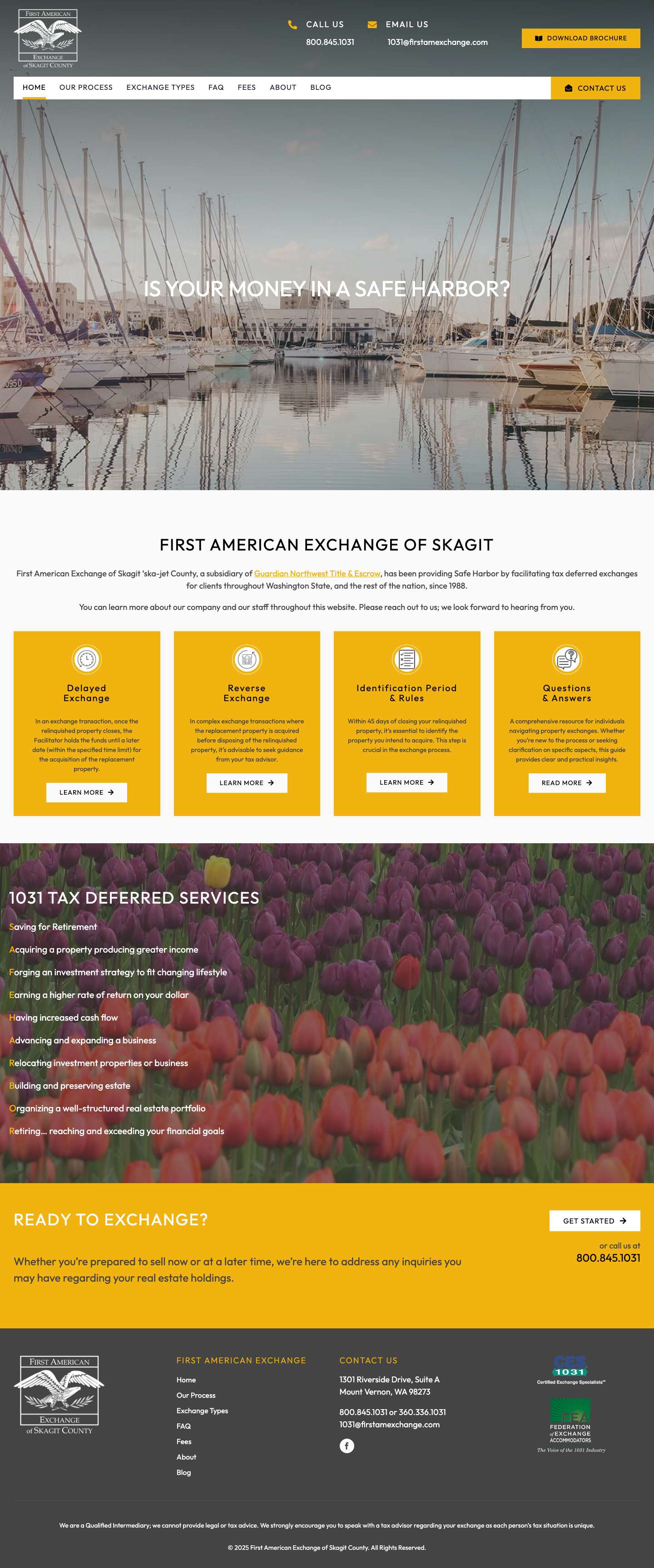 1031 Exchanges | First American Exchange of Skagit County - Full Screenshot