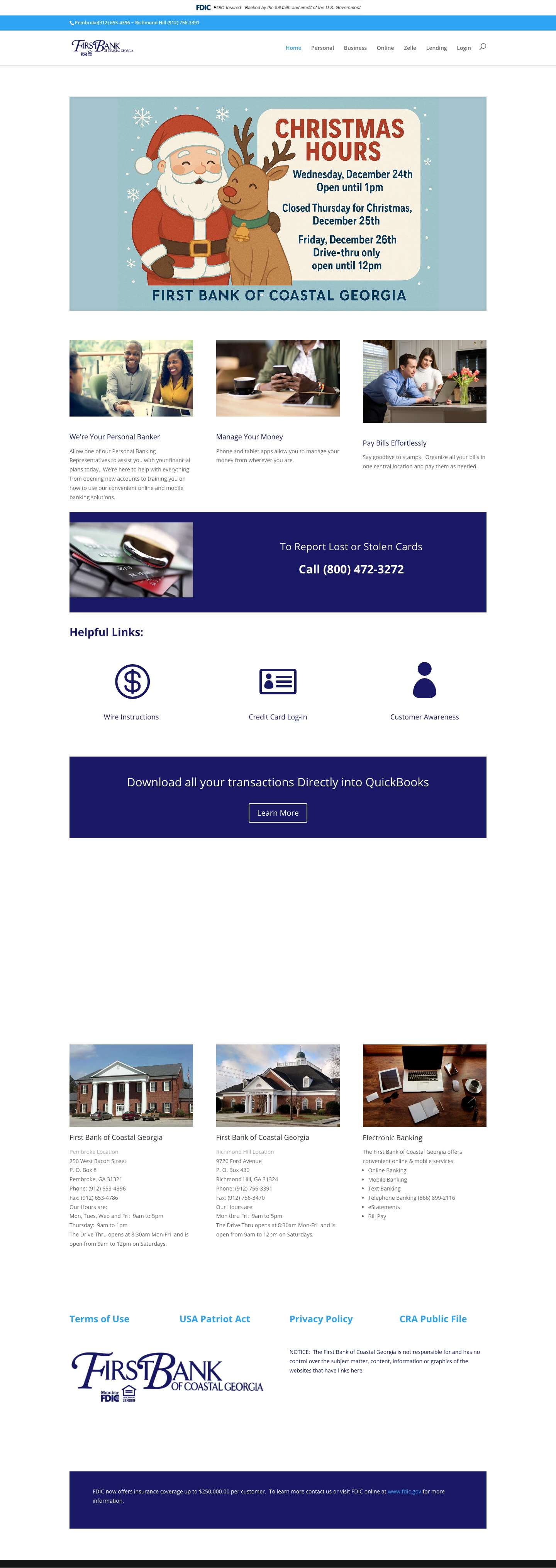 First Bank of Coastal Georgia | Your Hometown Bank - Full Screenshot