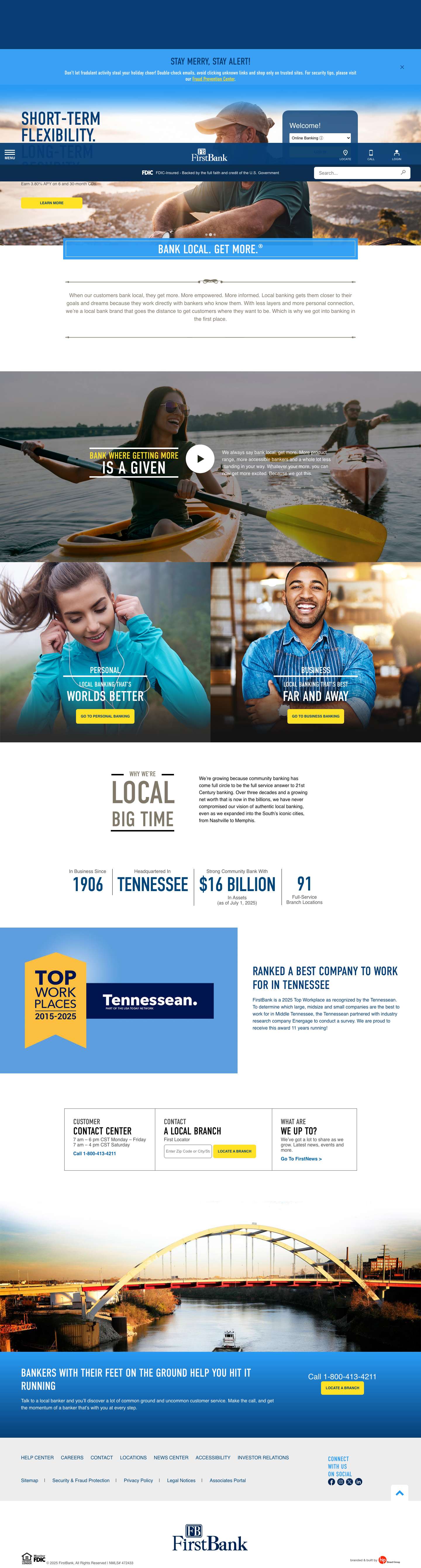 FirstBank, founded in Tennessee in 1906, Nashville headquartersFDIC LogoFDIC Logo - Full Screenshot