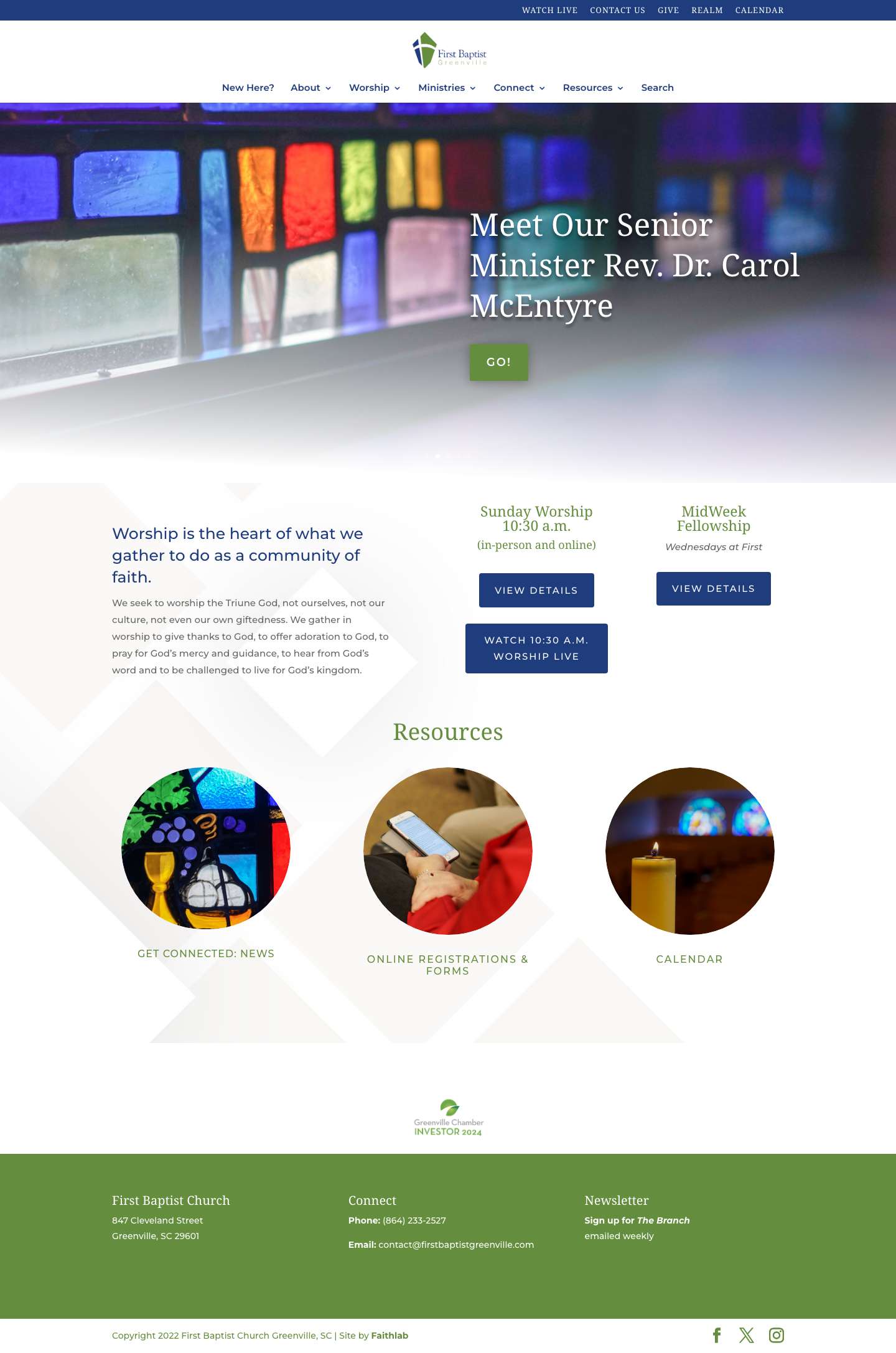 First Baptist Church | Greenville, SC - Full Screenshot