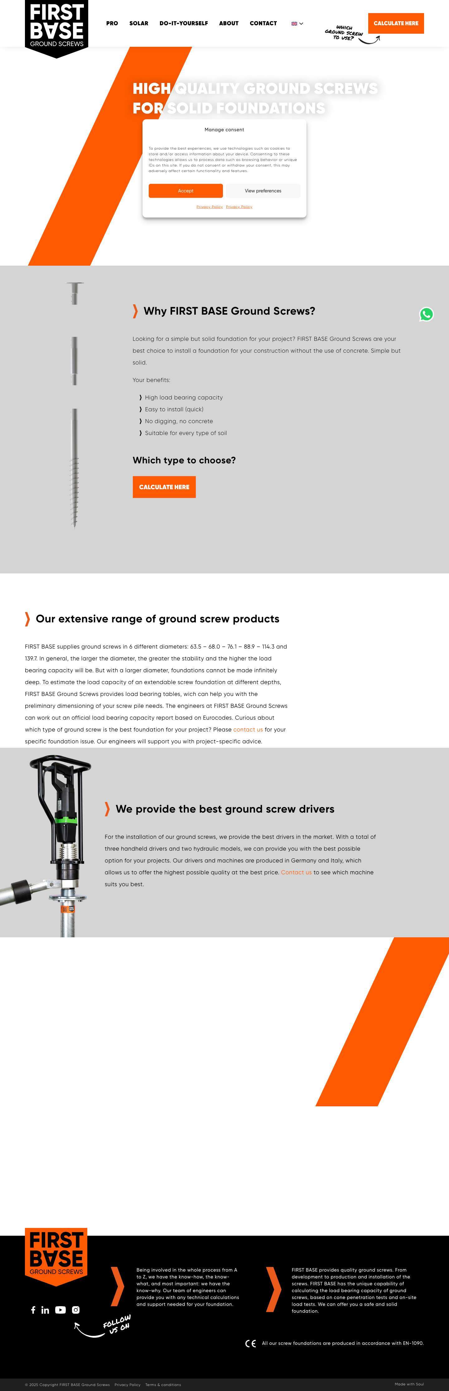 Solid foundations - FIRST BASE Ground Screws - Full Screenshot