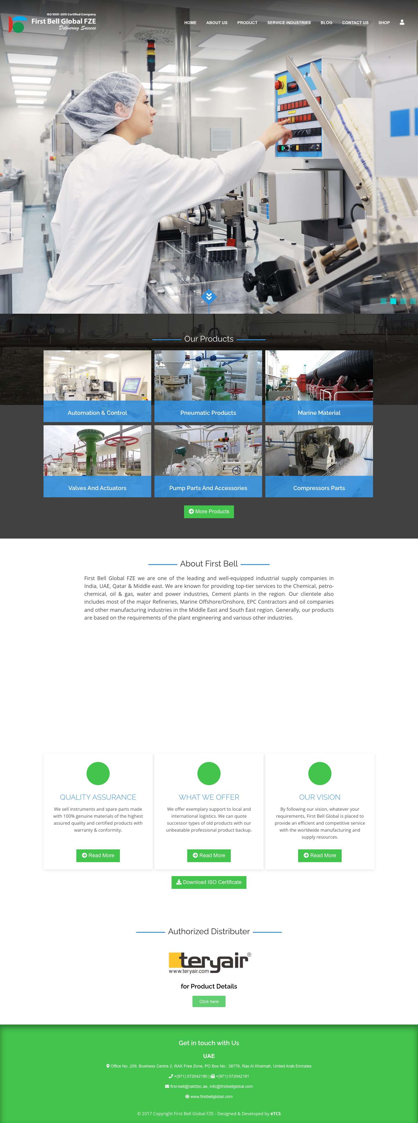 Industrial Products Supplier and Services Companies in UAE | Qatar - Full Screenshot