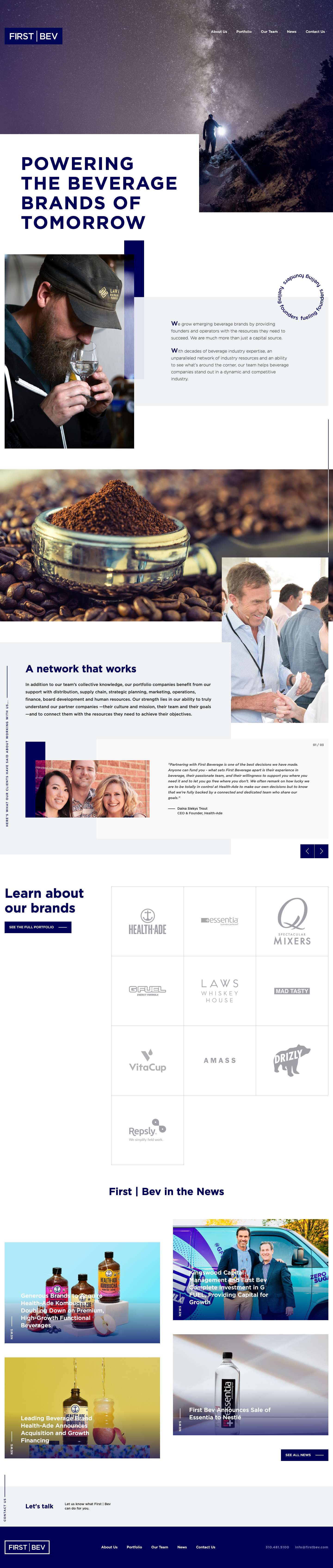 Home - First Bev - Full Screenshot