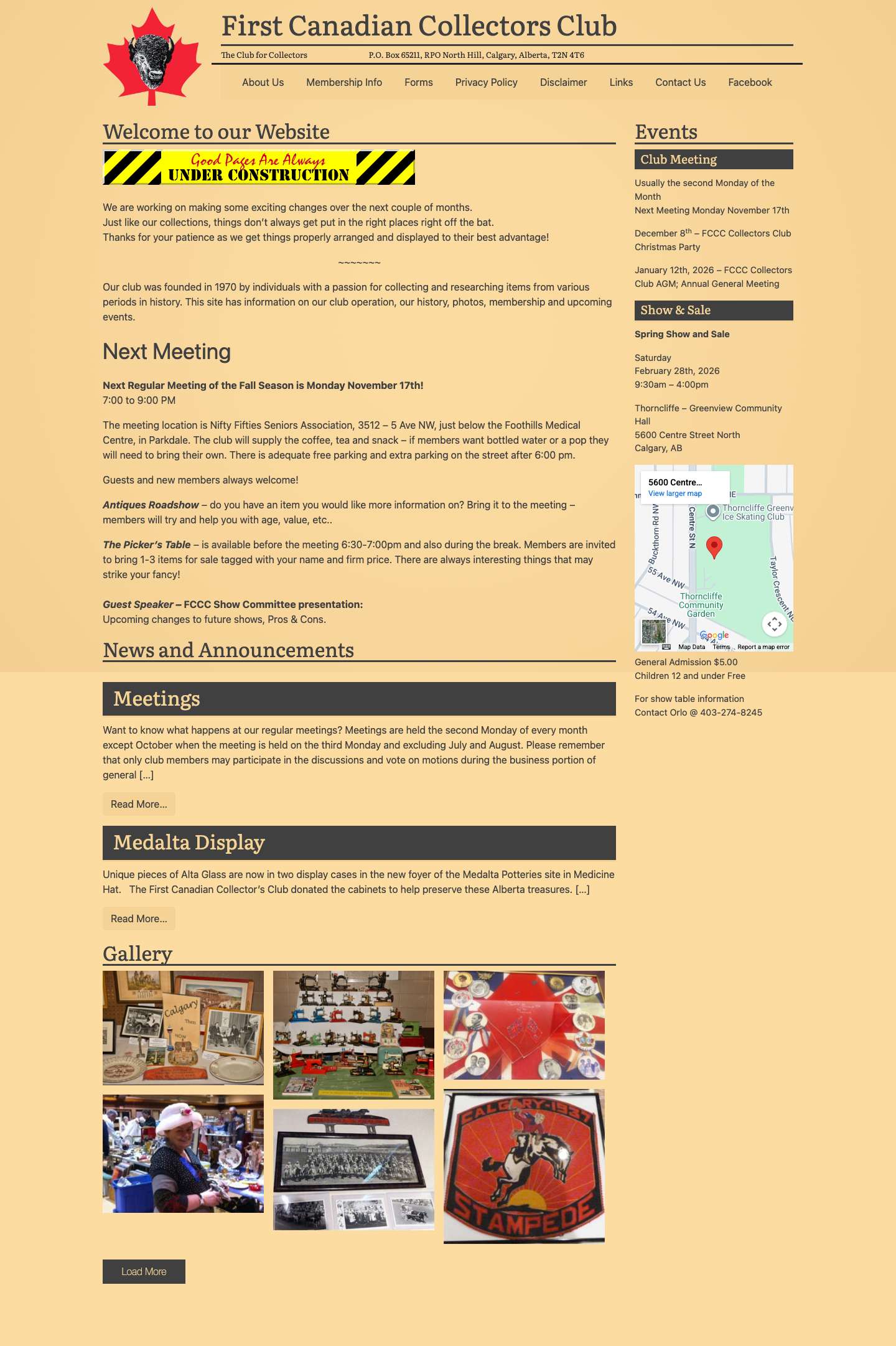 First Canadian Collectors Club – The Club for Collectors - Full Screenshot