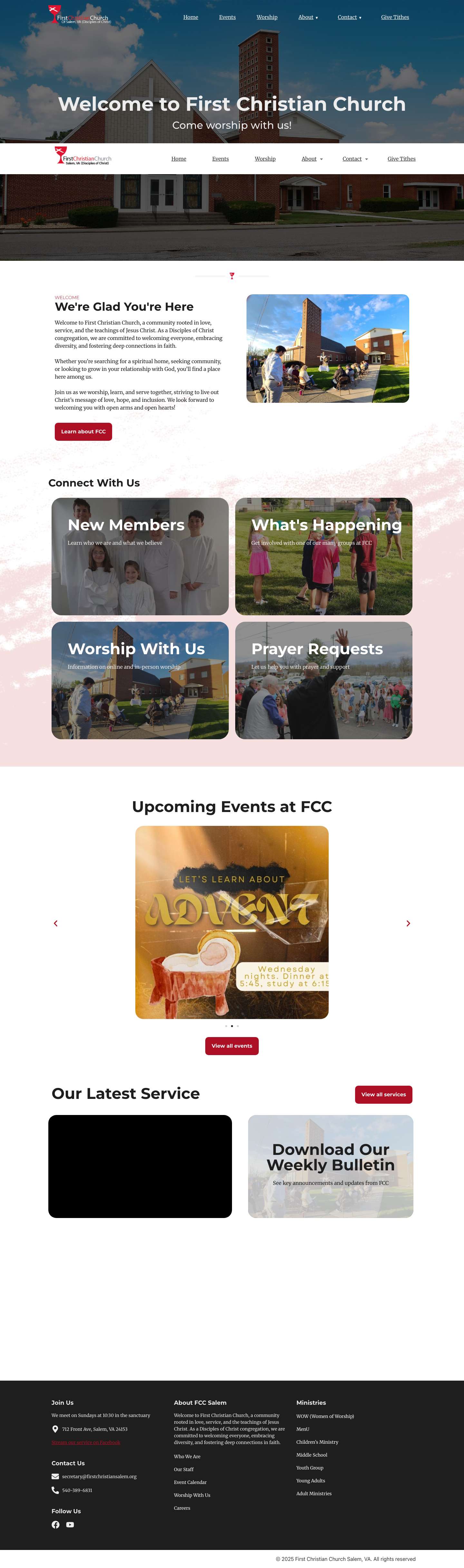 Home - First Christian Church - Salem, VA - Full Screenshot