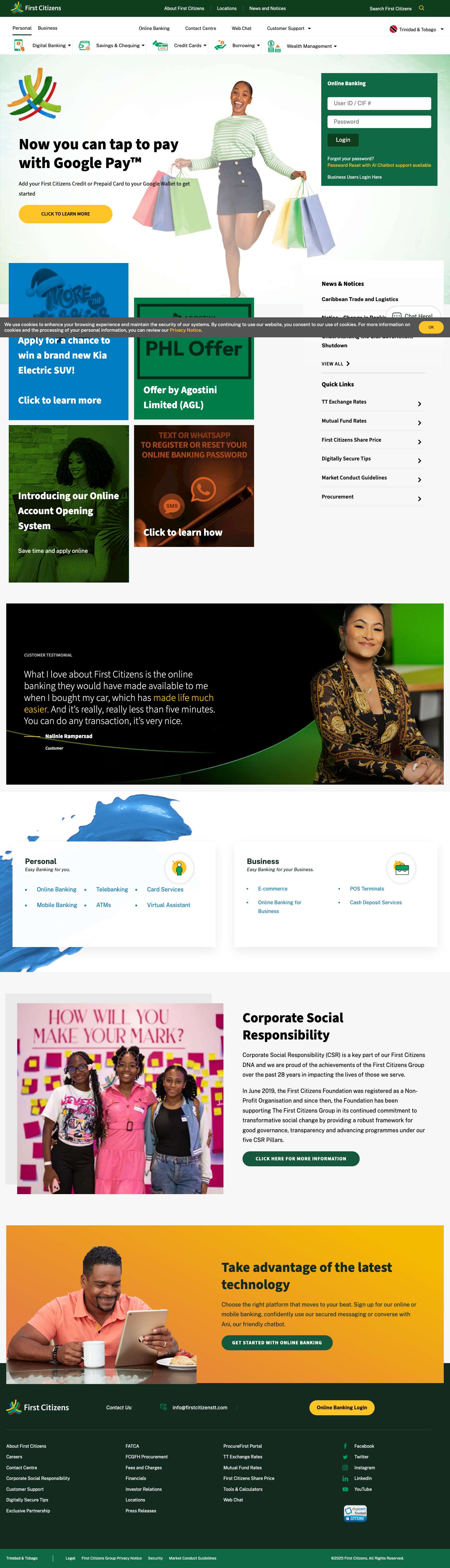 First Citizens - Trinidad and TobagoTrinidad and TobagoTrinidad and TobagoTrinidad and Tobago - Full Screenshot