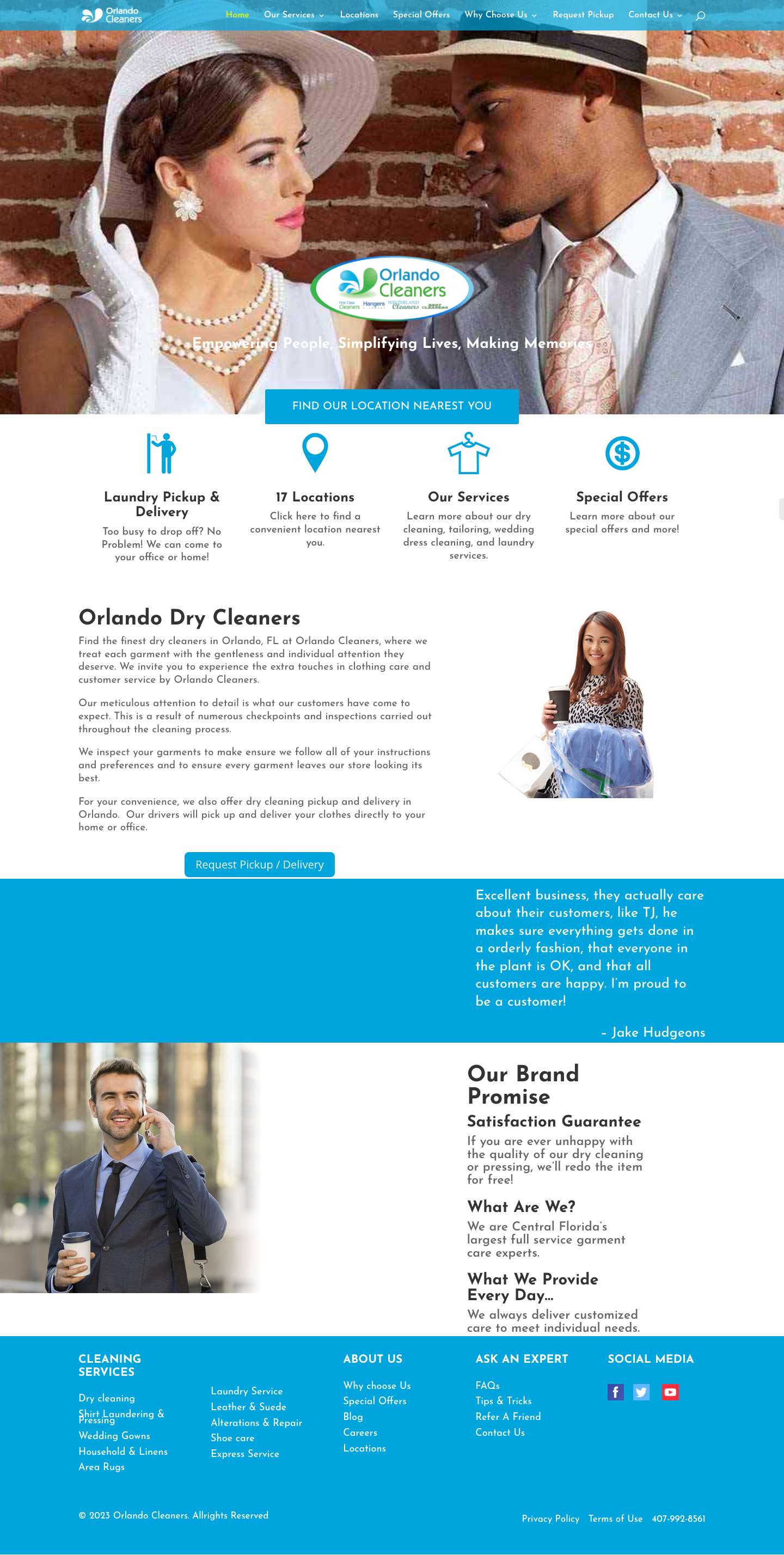 Orlando Dry Cleaners Pick Up and Delivery | Orlando Cleaners - Full Screenshot