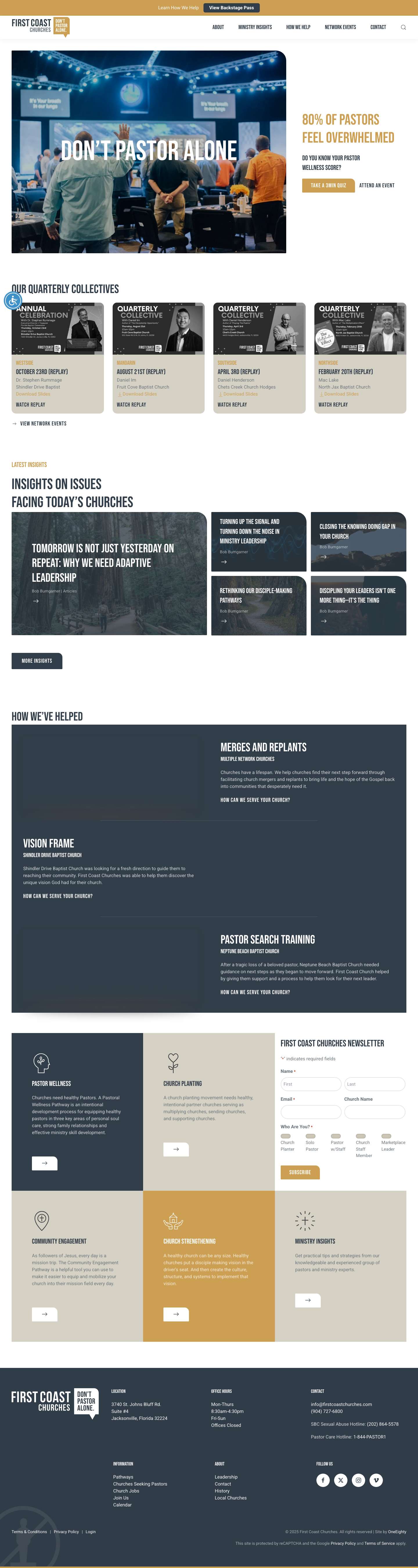 First Coast Churches - Don't Pastor Alone - Full Screenshot