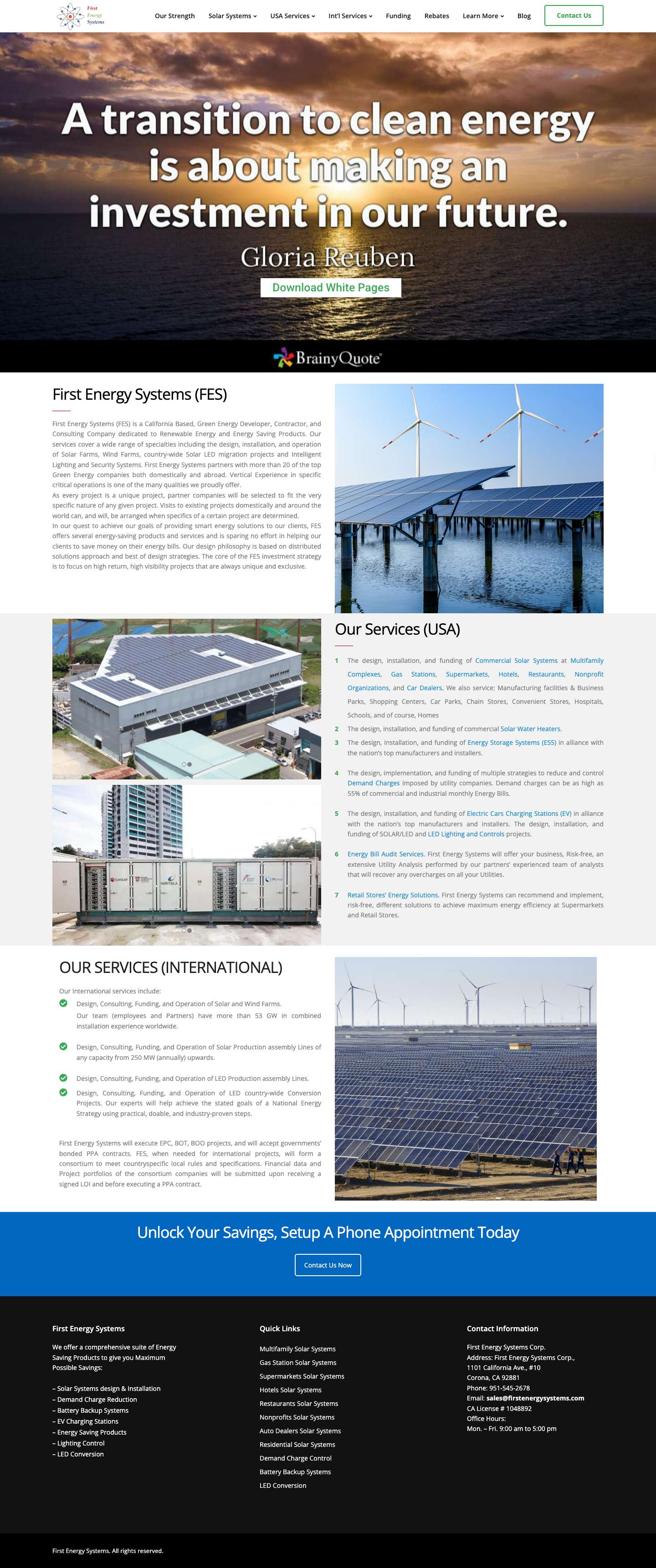 Home Page - First Energy Systems - Full Screenshot