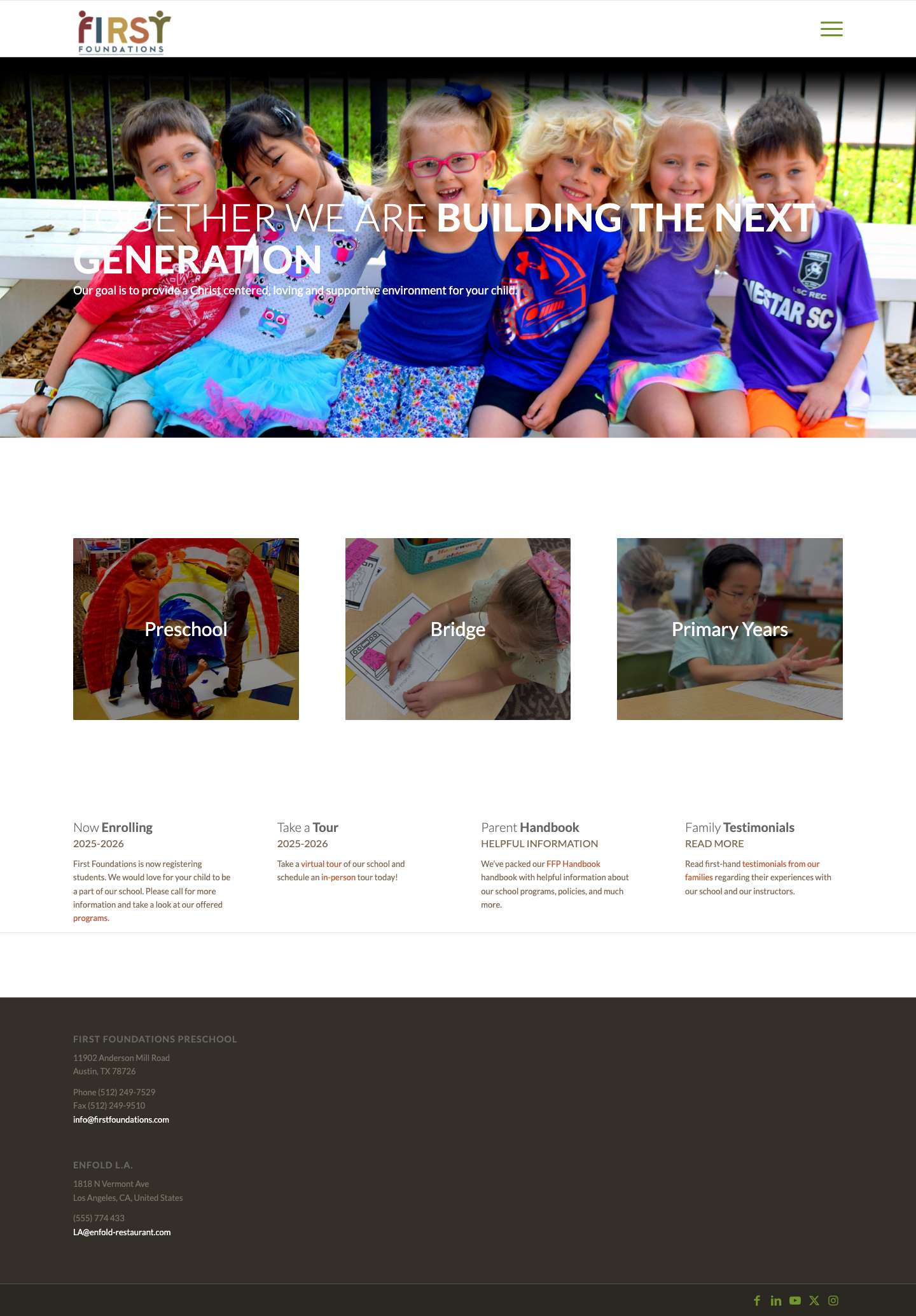 First Foundations Preschool – Building the Next GenerationScroll to top - Full Screenshot