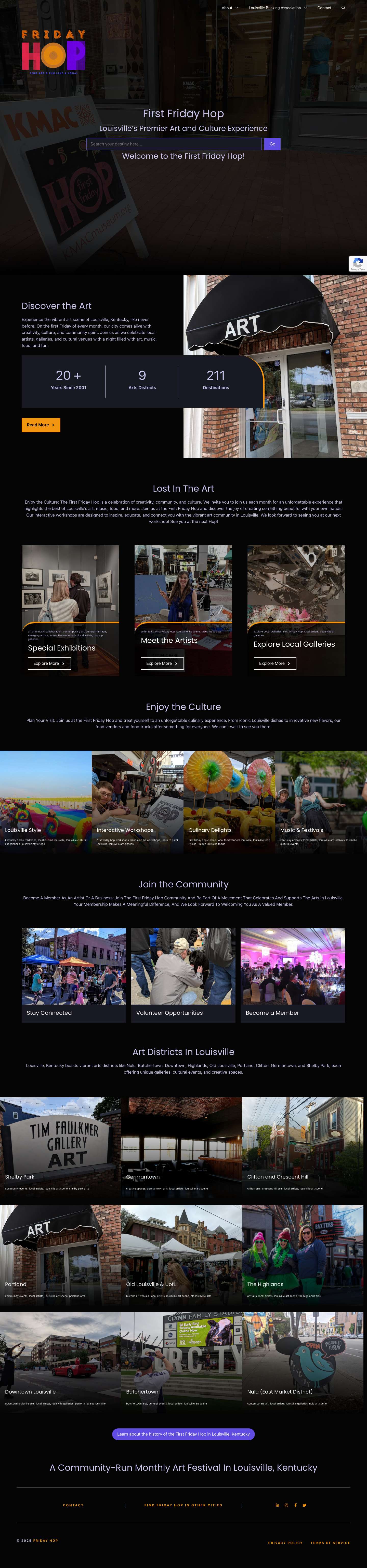 Home - First Friday Hop - Full Screenshot