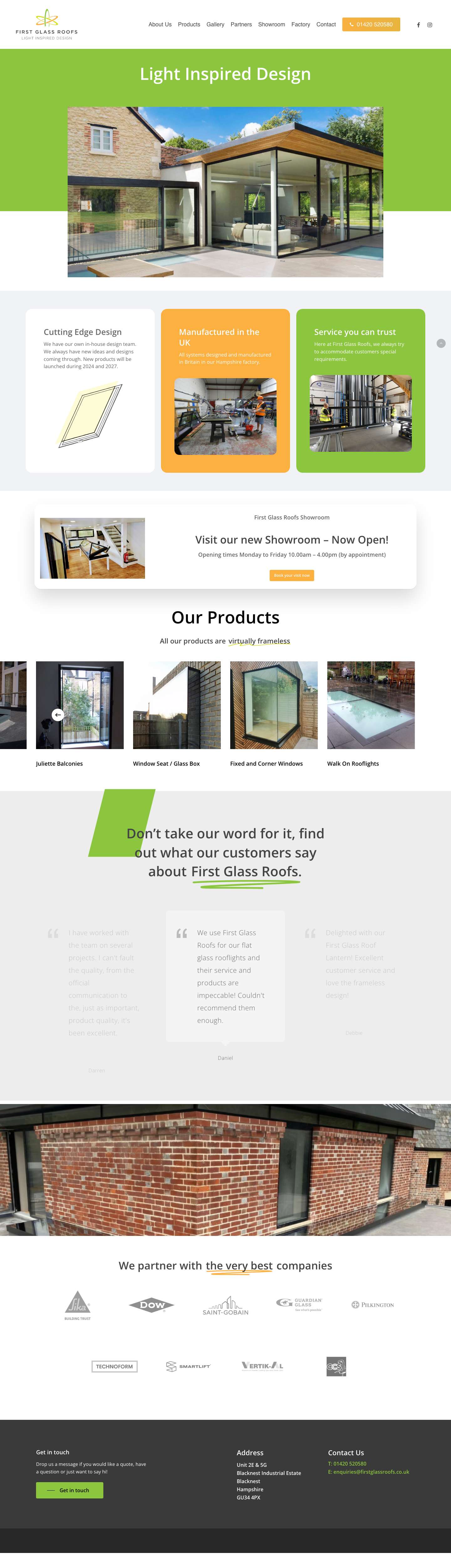 Home - First Glass Roofs - Full Screenshot