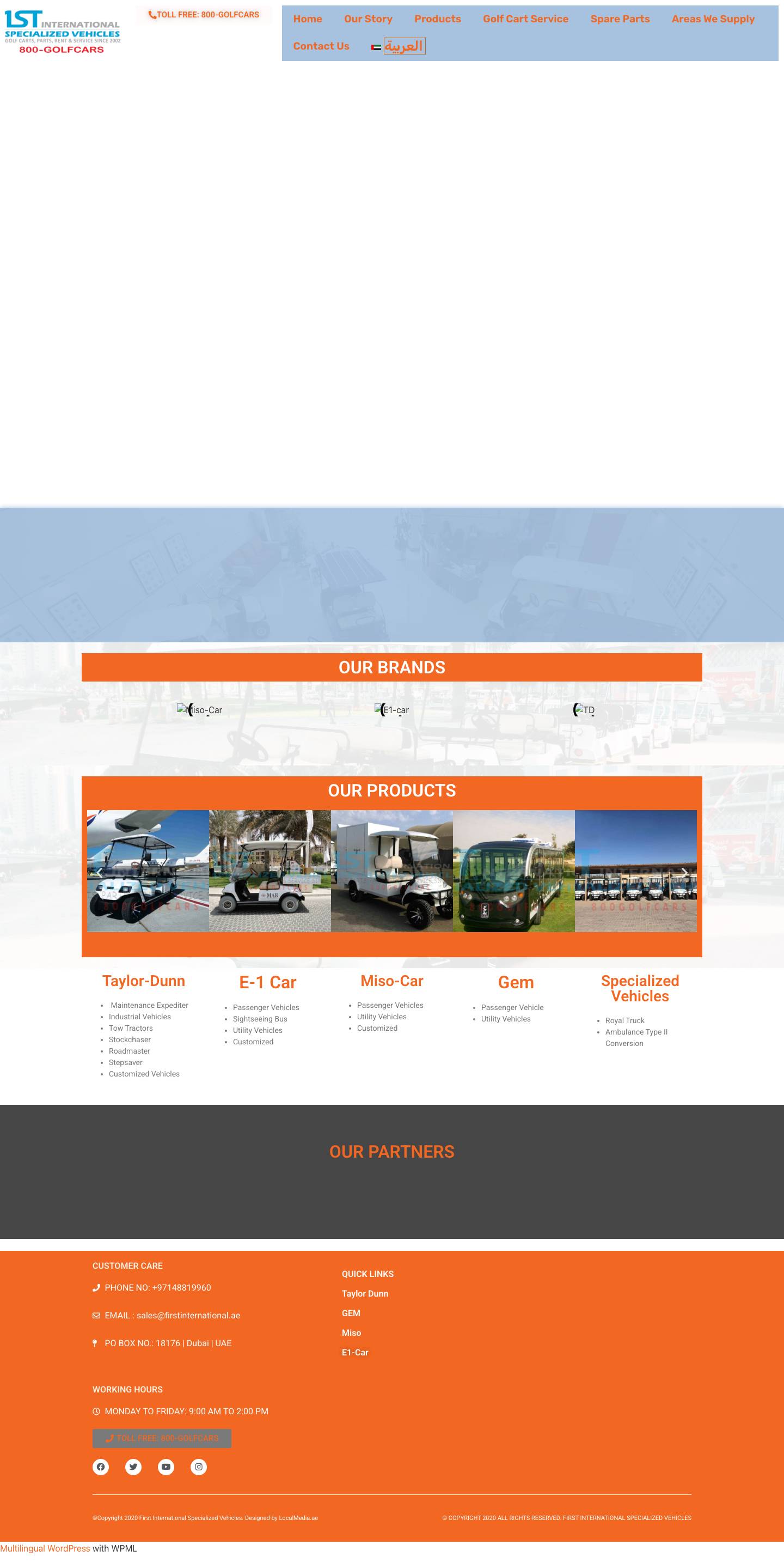 Golf Carts UAE | Golf Car Dubai - First International - Full Screenshot