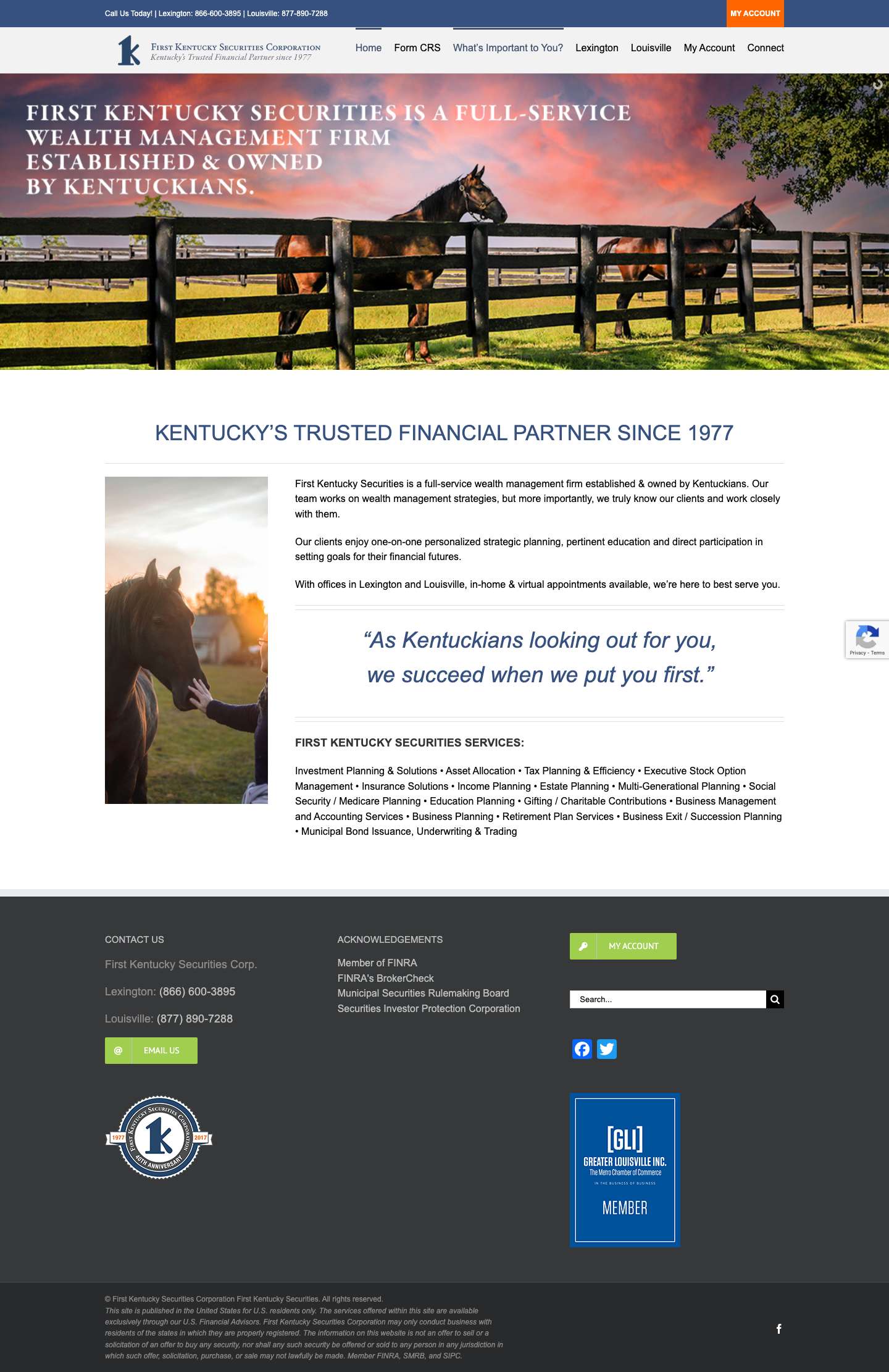 Home - First Kentucky Securities - Full Screenshot