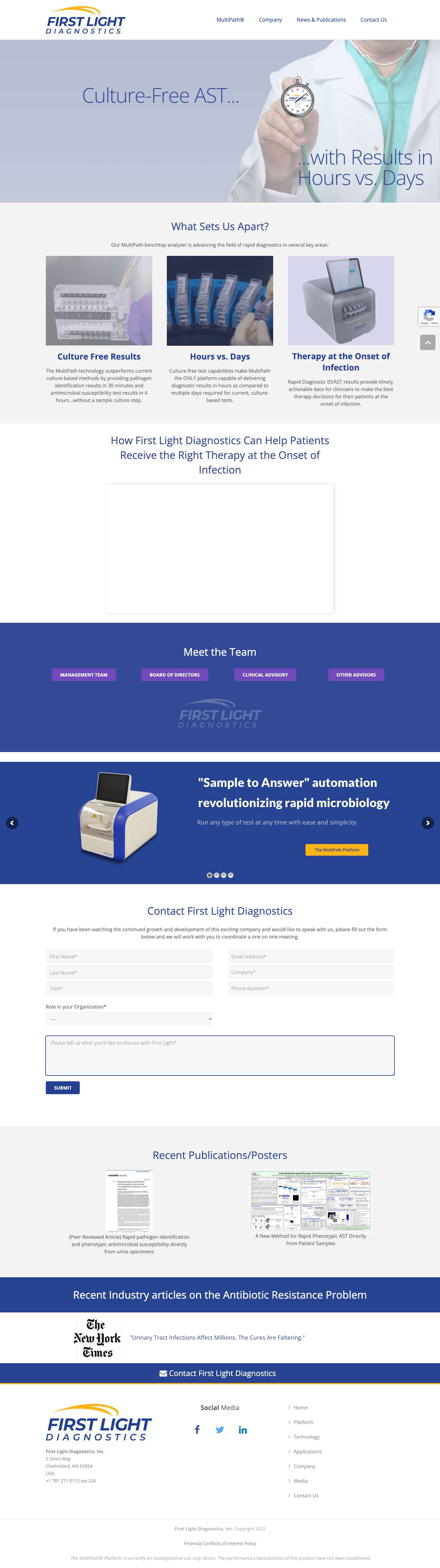 First Light Diagnostics - Full Screenshot
