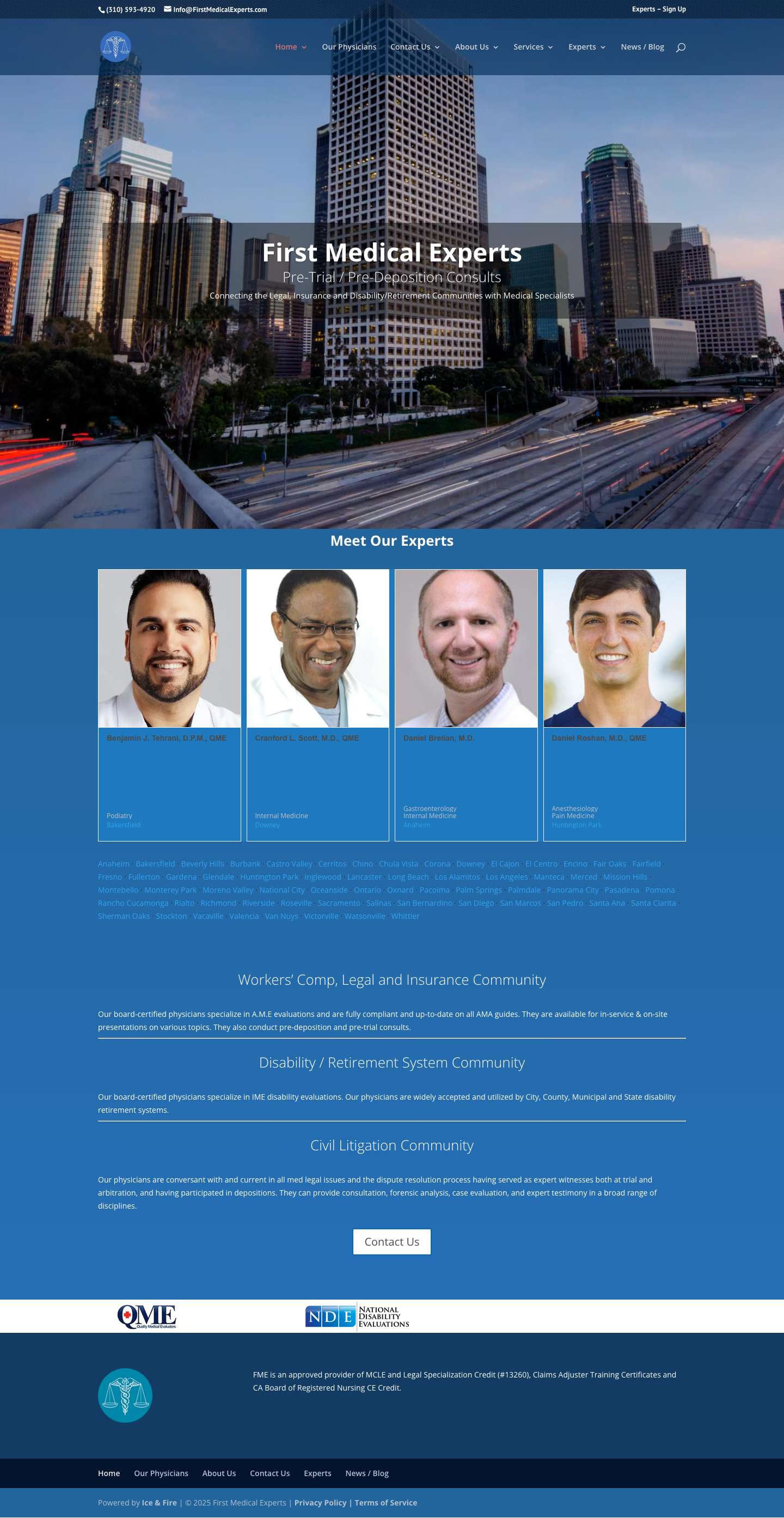 Medical Legal Consulting | Medical Expert Witness | Medical Evaluators - Full Screenshot