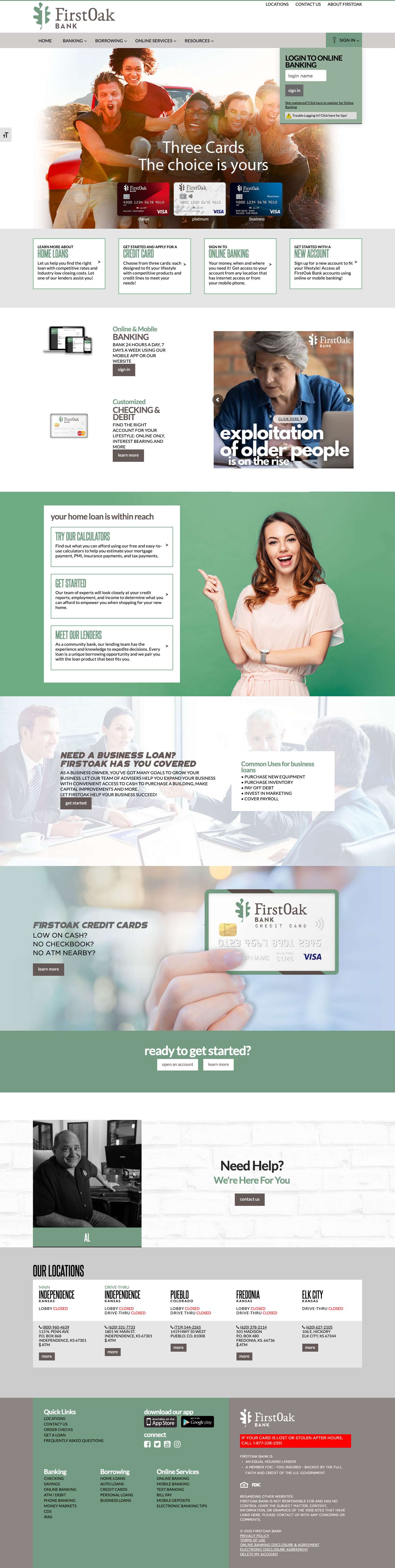 Home - FirstOak Bank - Full Screenshot