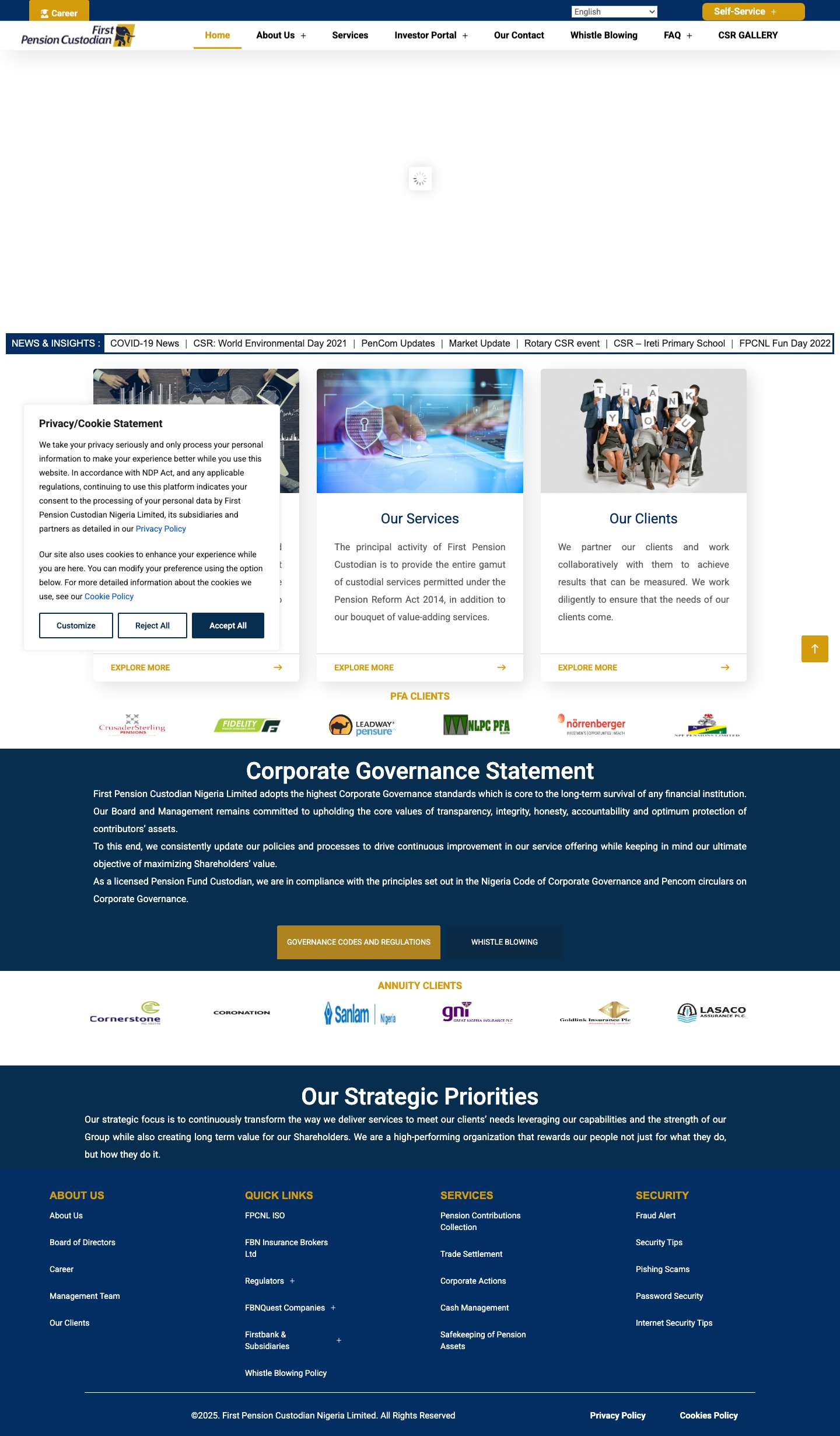 First Pension Custodian Nigeria Limited – First Pension Custodian Nigeria Limited - Full Screenshot