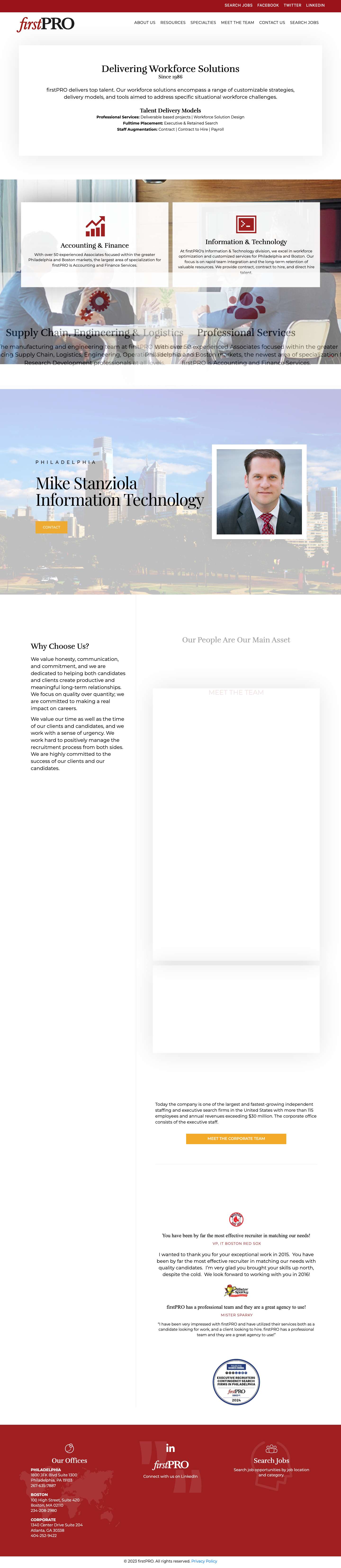 firstPRO: Staffing & Recruiting Firm - Full Screenshot