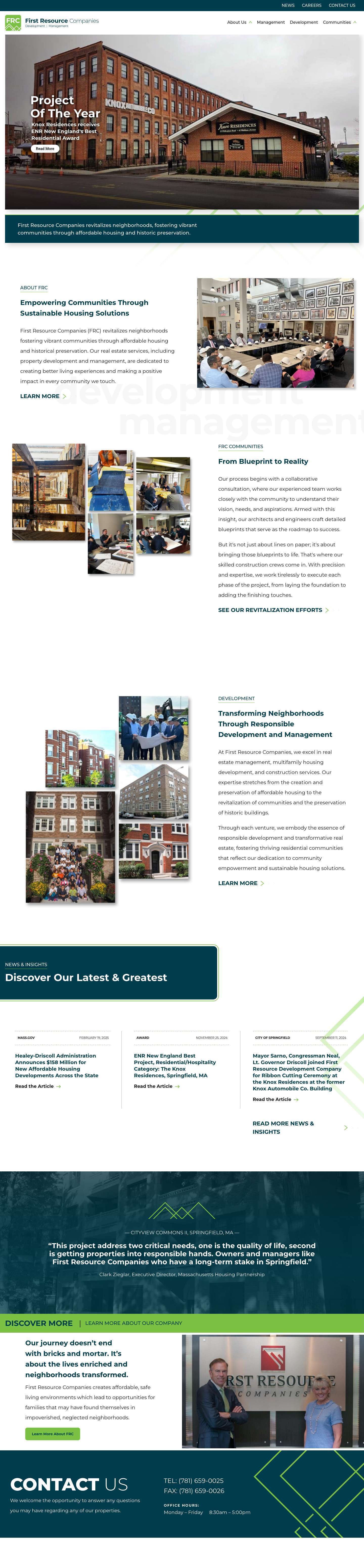Massachusetts Affordable Housing Development & Management - First Resource Companies - Full Screenshot