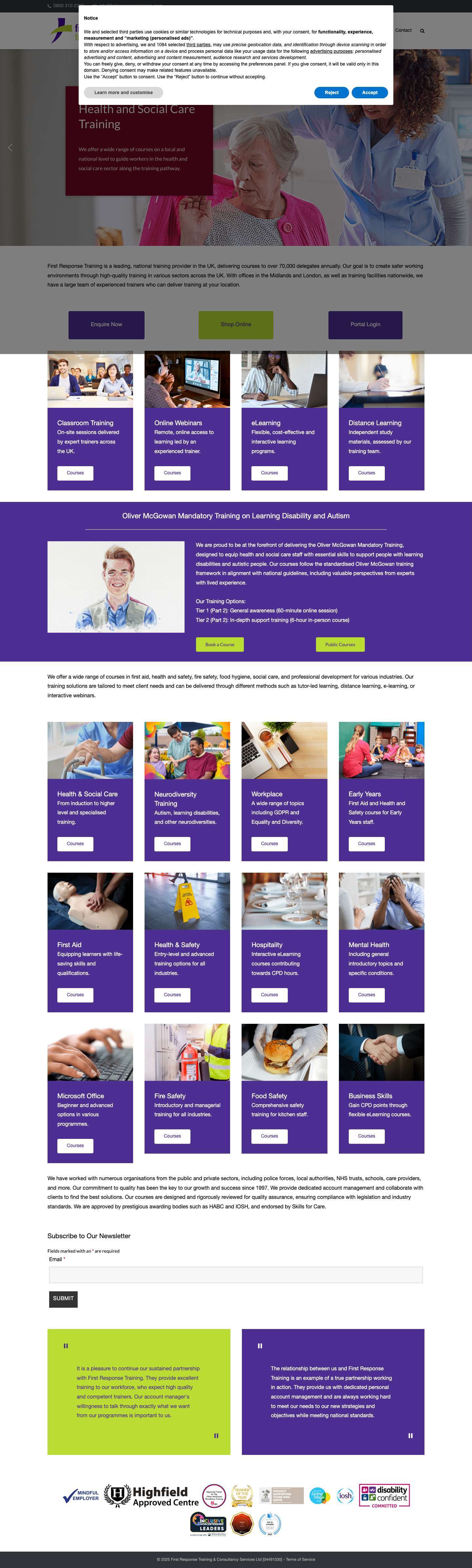 First Response Training - Full Screenshot