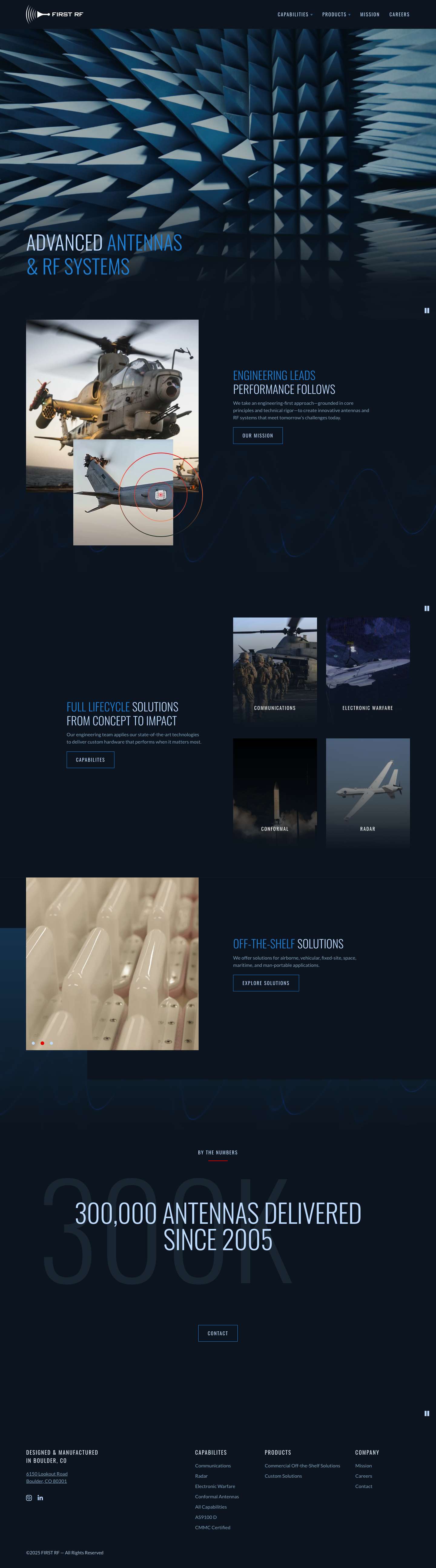 FIRST RF - Advanced Antennas & RF Systems - Full Screenshot