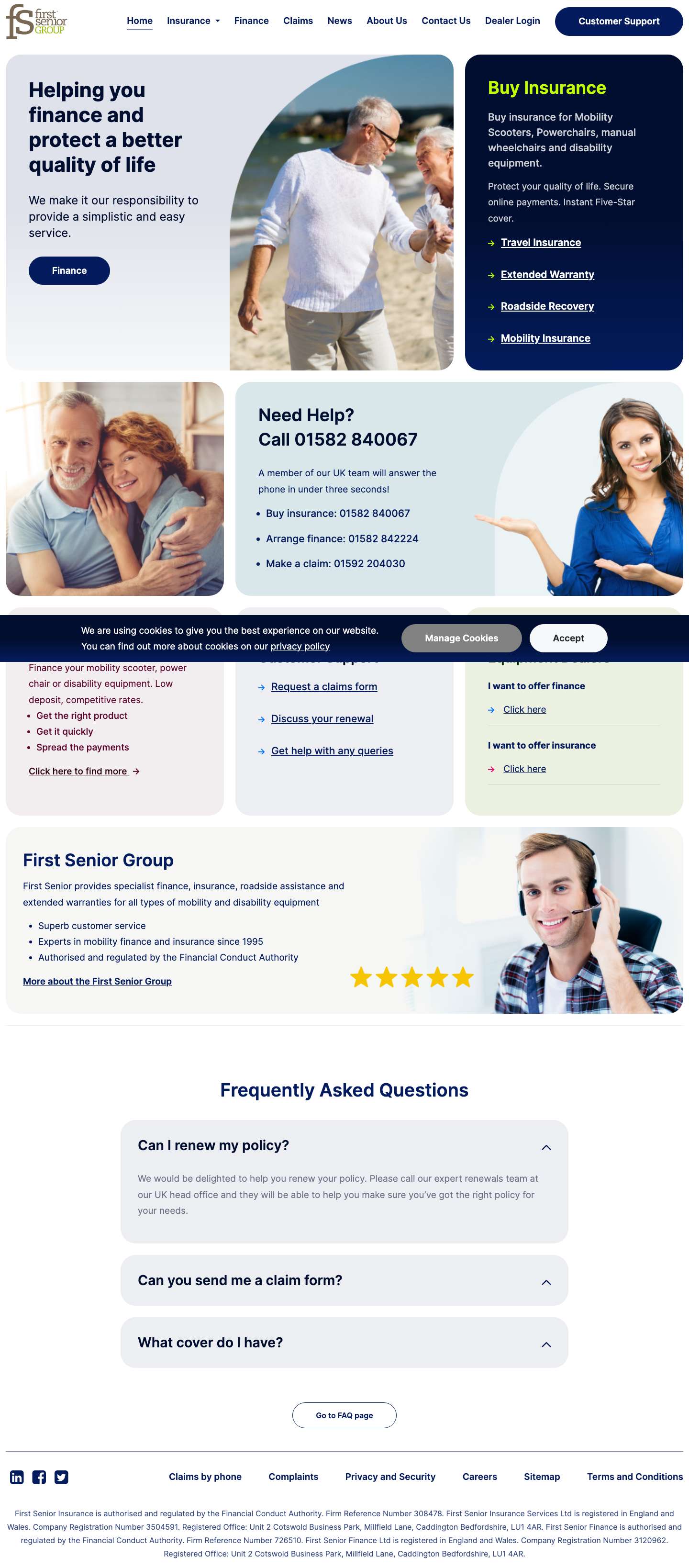 Finance and Insurance for the Mobility and Senior sector - Full Screenshot